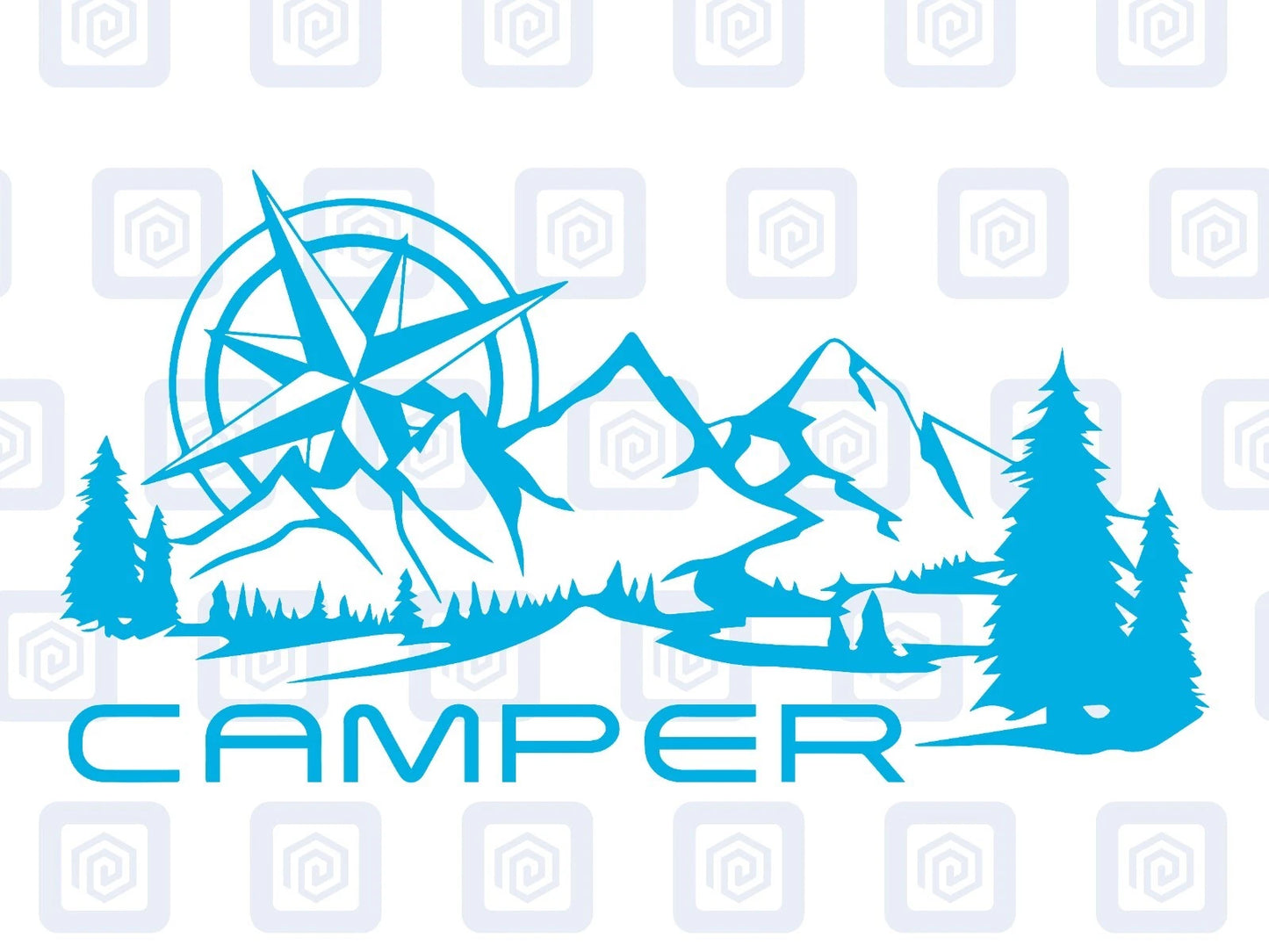 Camper Mountain Wood Vinyl Decals For Camper Van Caravan Sticker Graphic