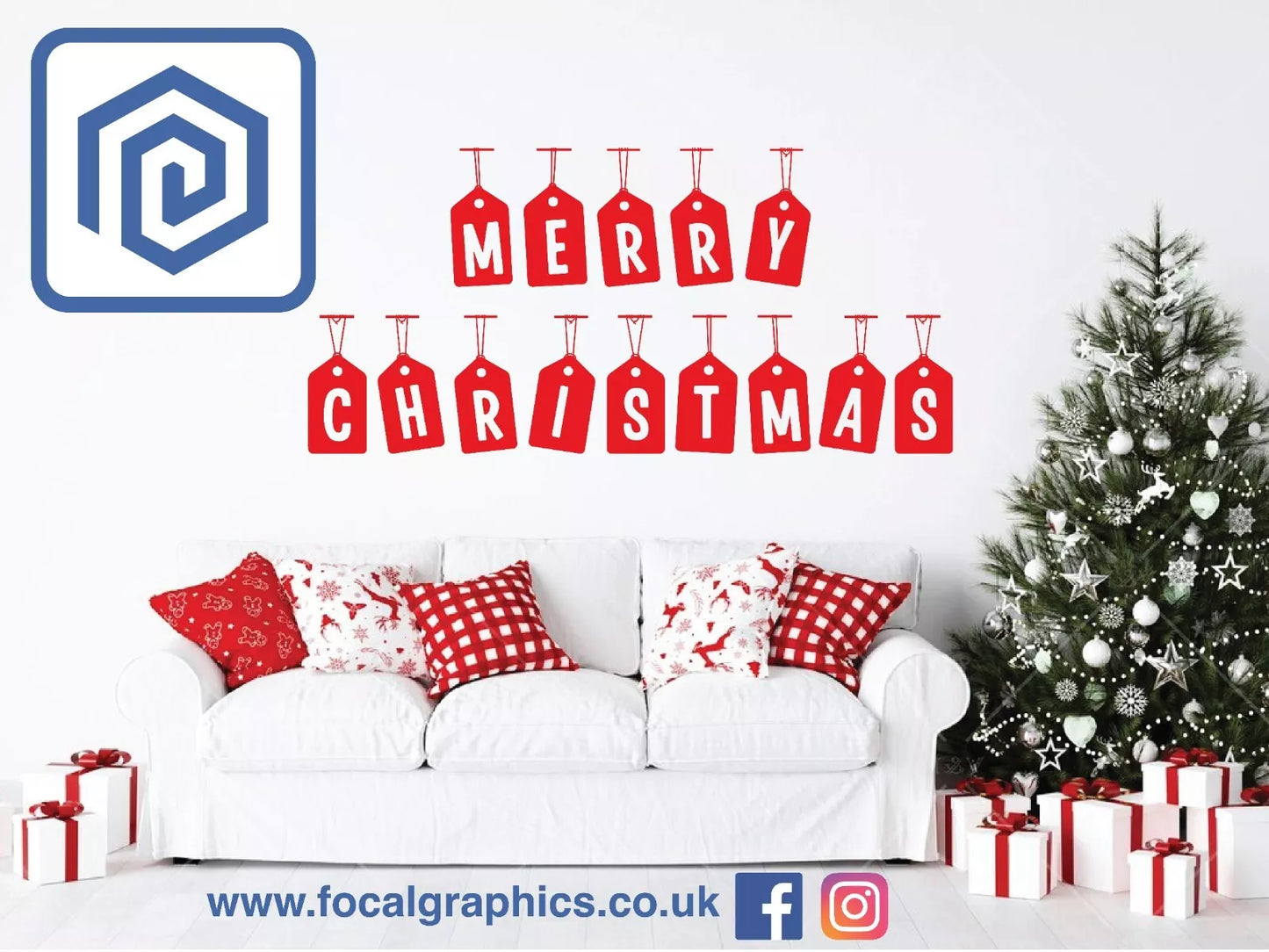 Merry Christmas Tags Letters Sticker Special Wall Art Vinyl Wall Sticker Decal