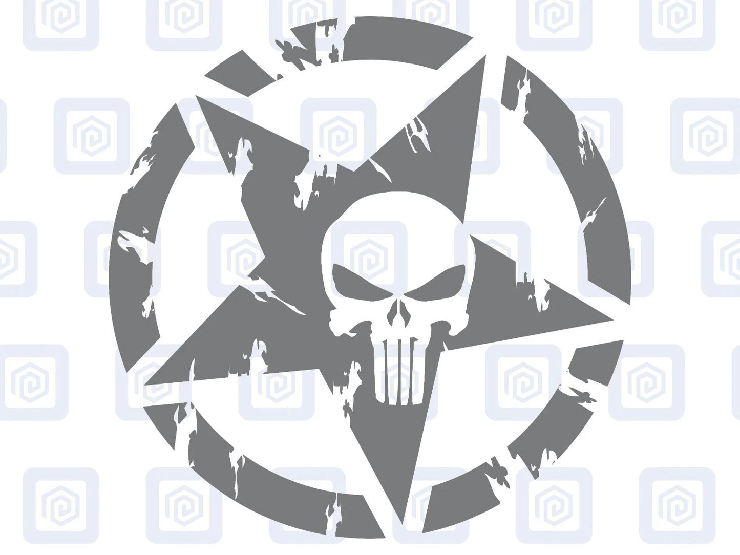 Skull Star Punisher Circle Decals For Camper Van Caravan Sticker Graphic