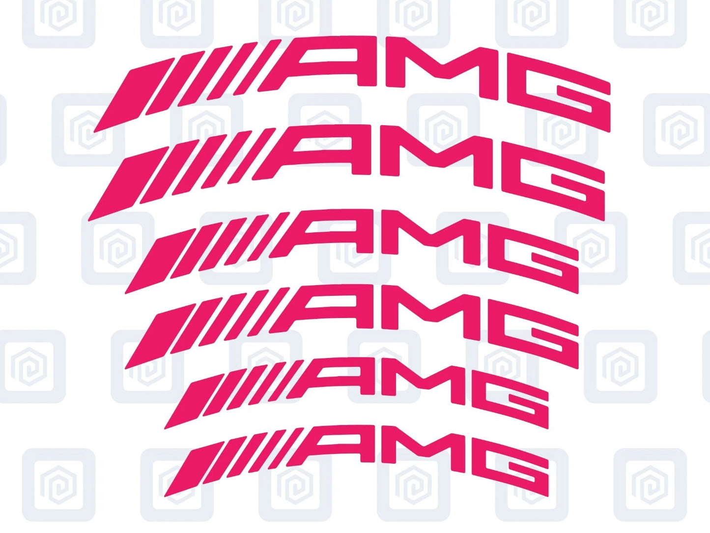 AMG Curved Brake Caliper Decal Style Stickers - 3 SIZES - x 6