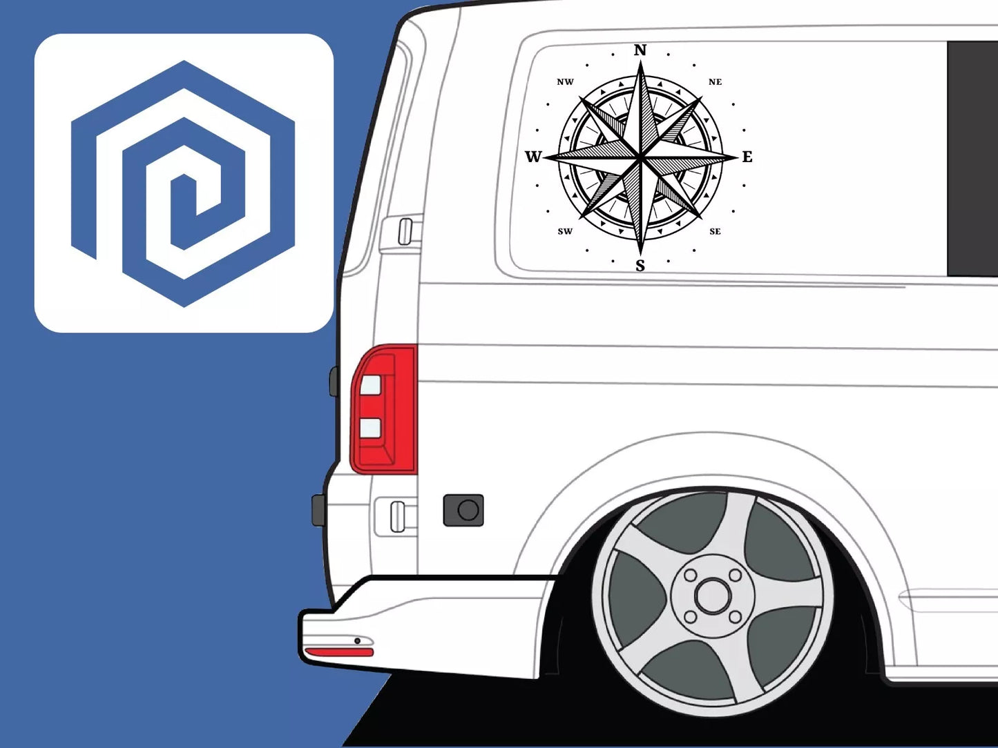 Compass Vinyl Decal For Camper Van Caravan Motorhome Sticker Graphic Campervan