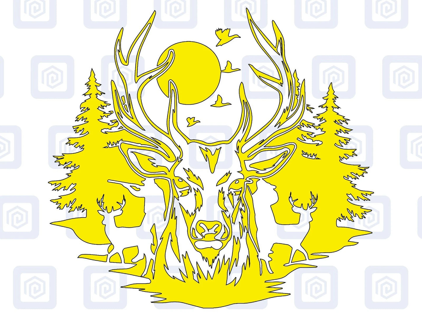 Deer Forrest Vinyl Decal For Campervan Van Caravan Sticker Graphic Camping LARGE