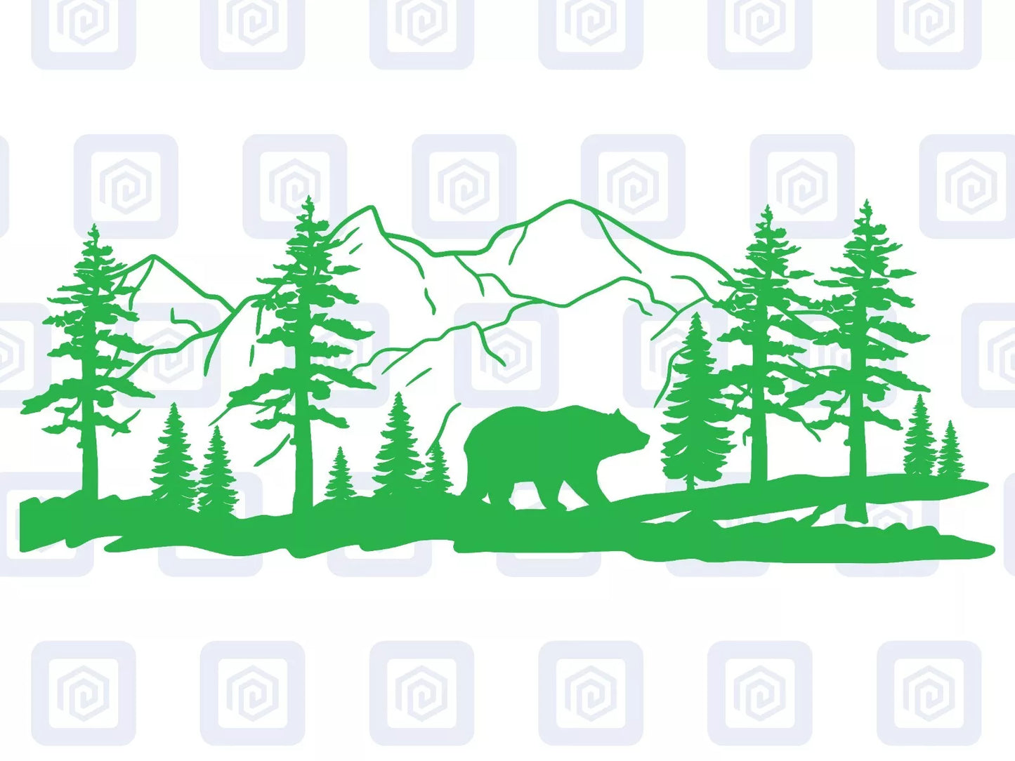 LARGE Bear Mountain Forrest Vinyl Decals For Camper Van Caravan Sticker Graphic