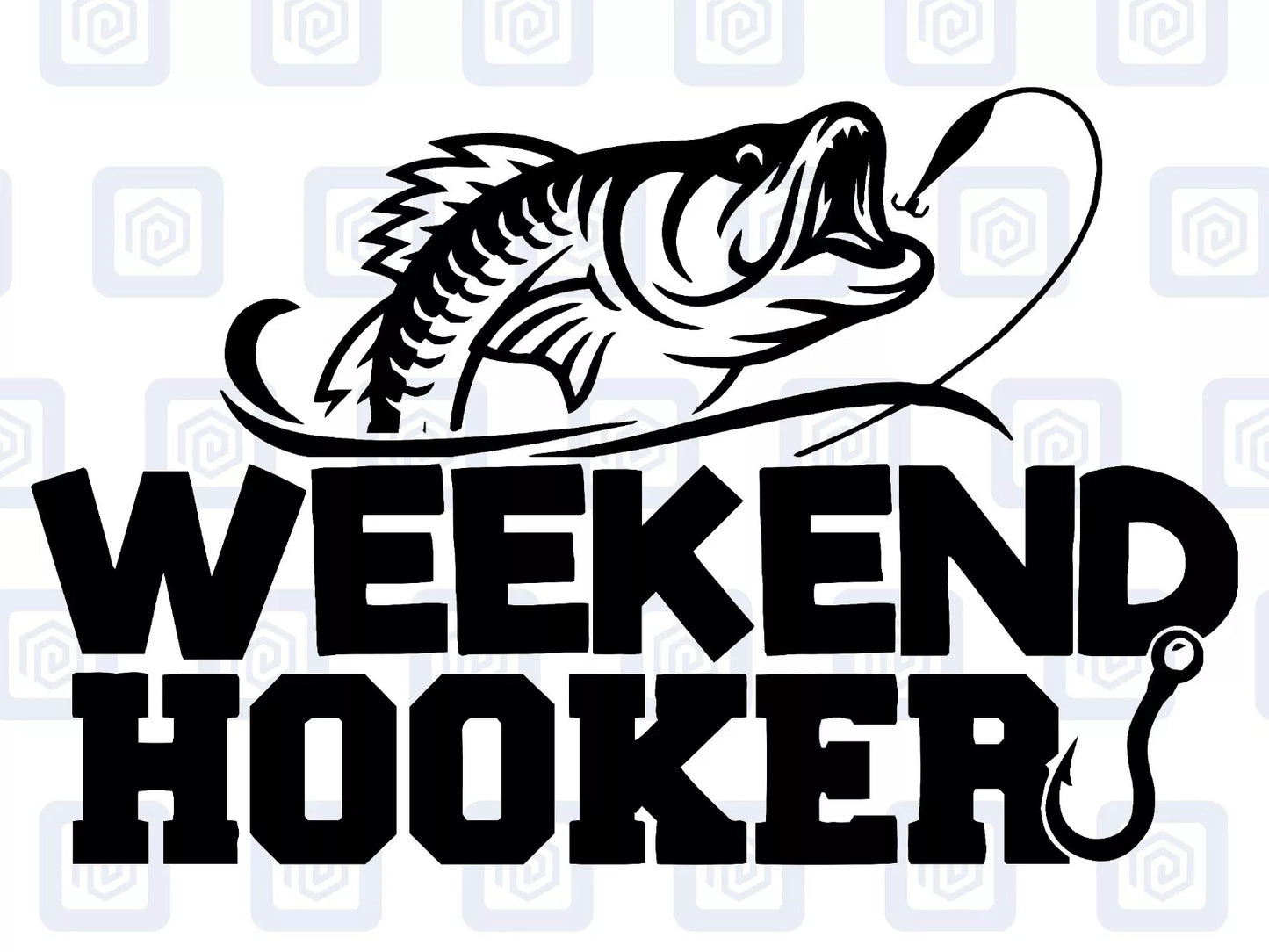 Weekend Hooker Fishing Vinyl Decal For Camper Van Motorhome Sticker Campervan