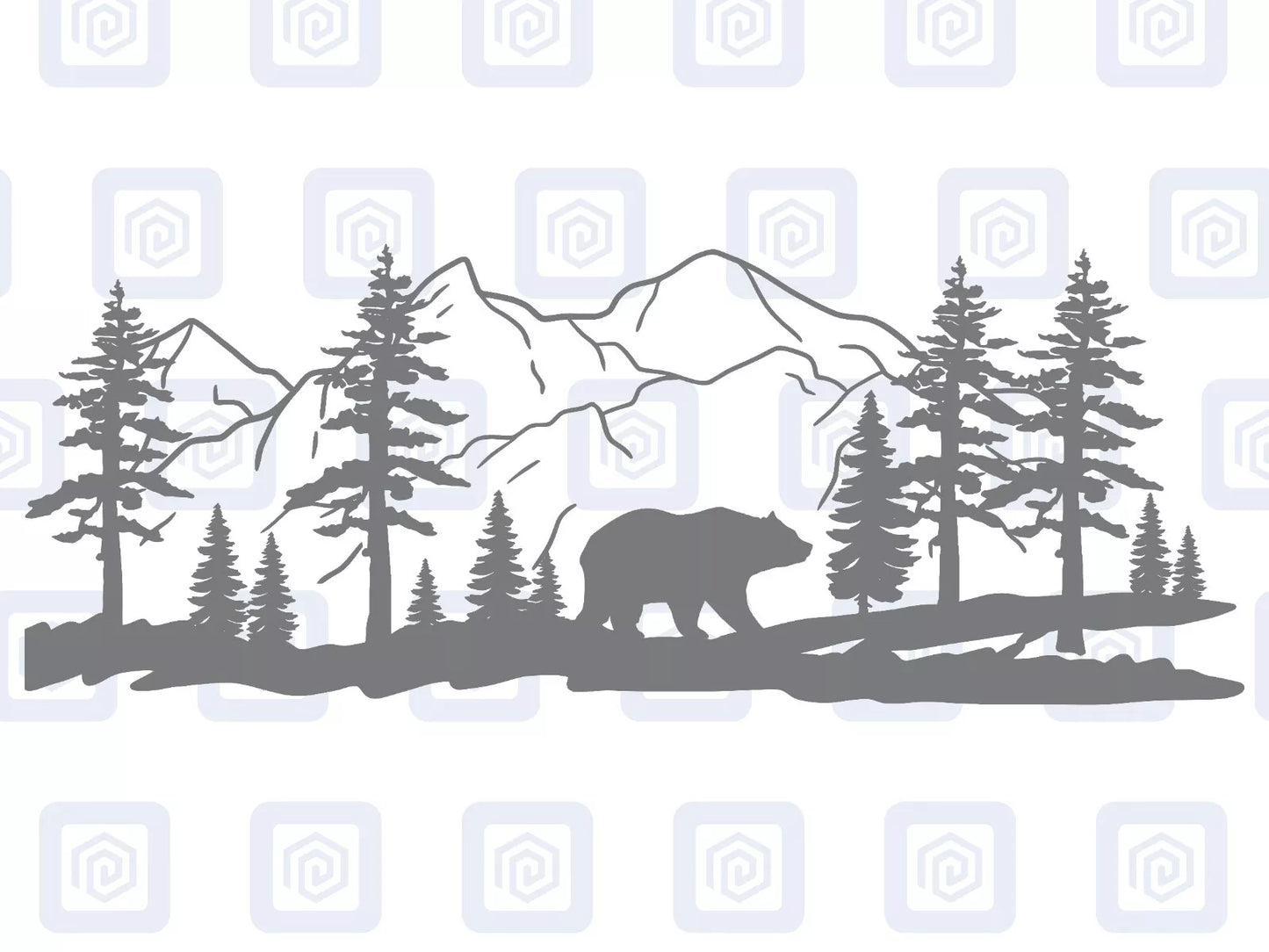 LARGE Bear Mountain Forrest Vinyl Decals For Camper Van Caravan Sticker Graphic