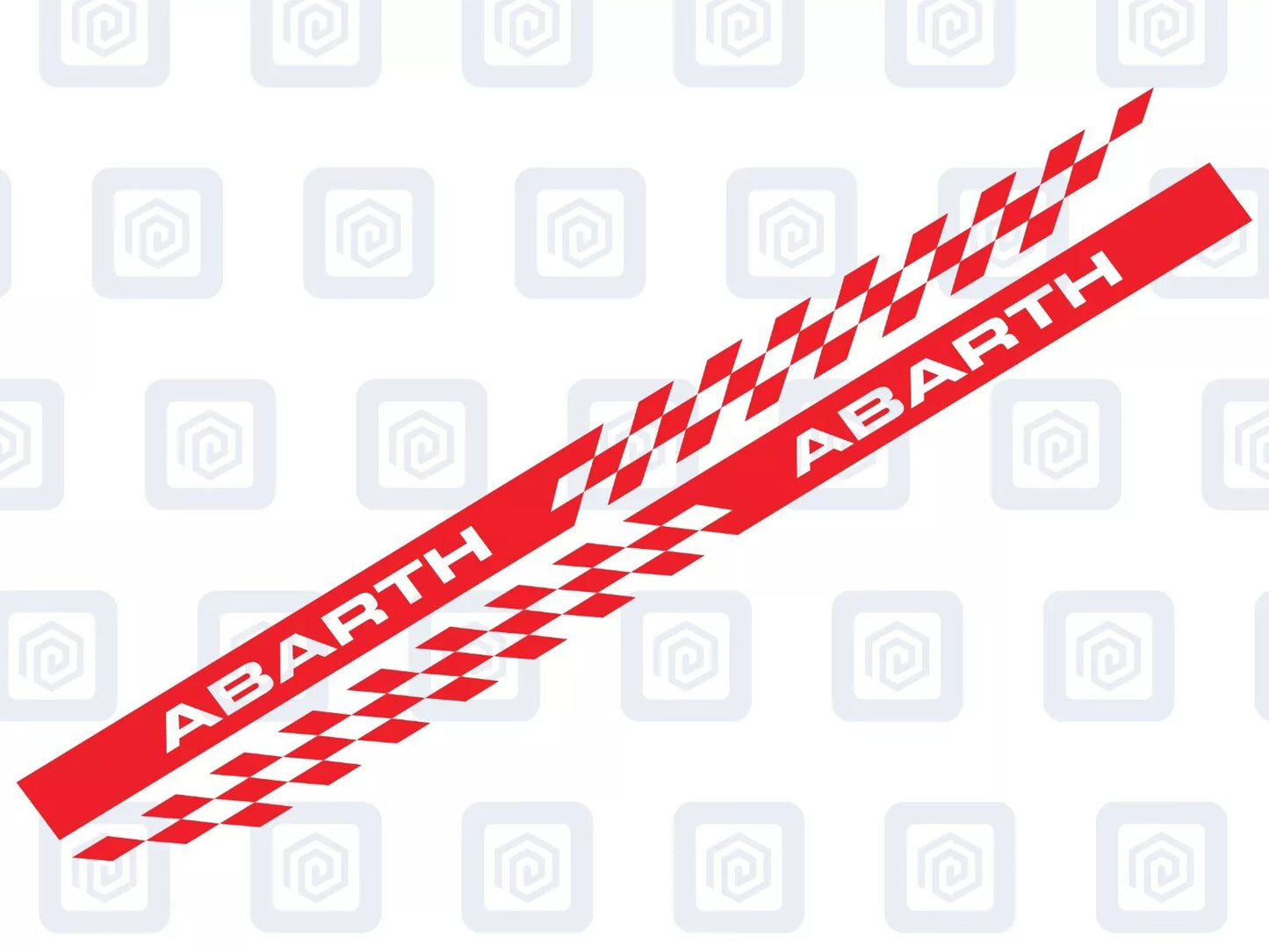 Fiat Abarth 500 595 695 Chequer Side Stripe Decal Sticker Pair (Set of 2)