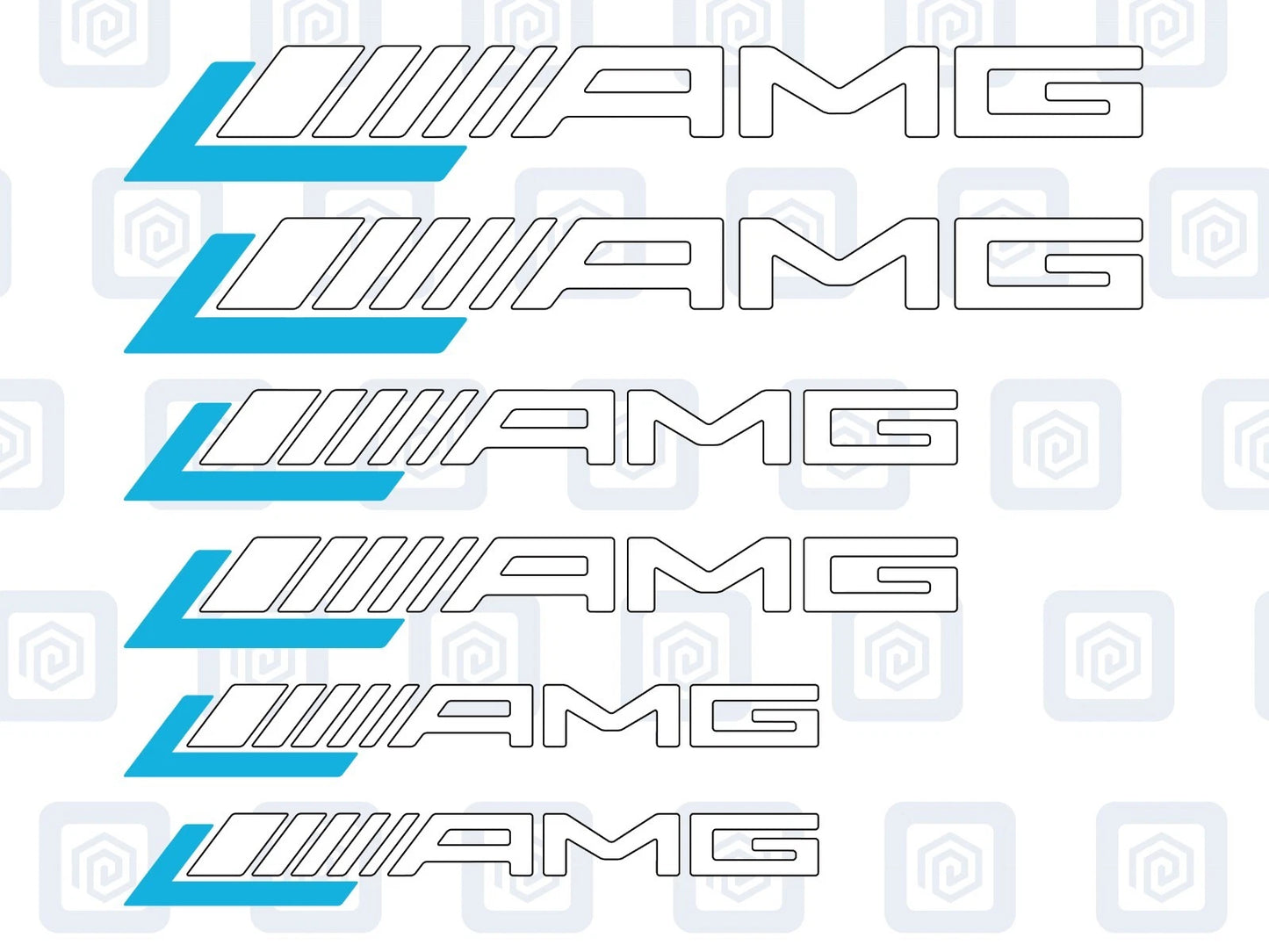 AMG Brake Caliper Decals sticker logos (set of 6)