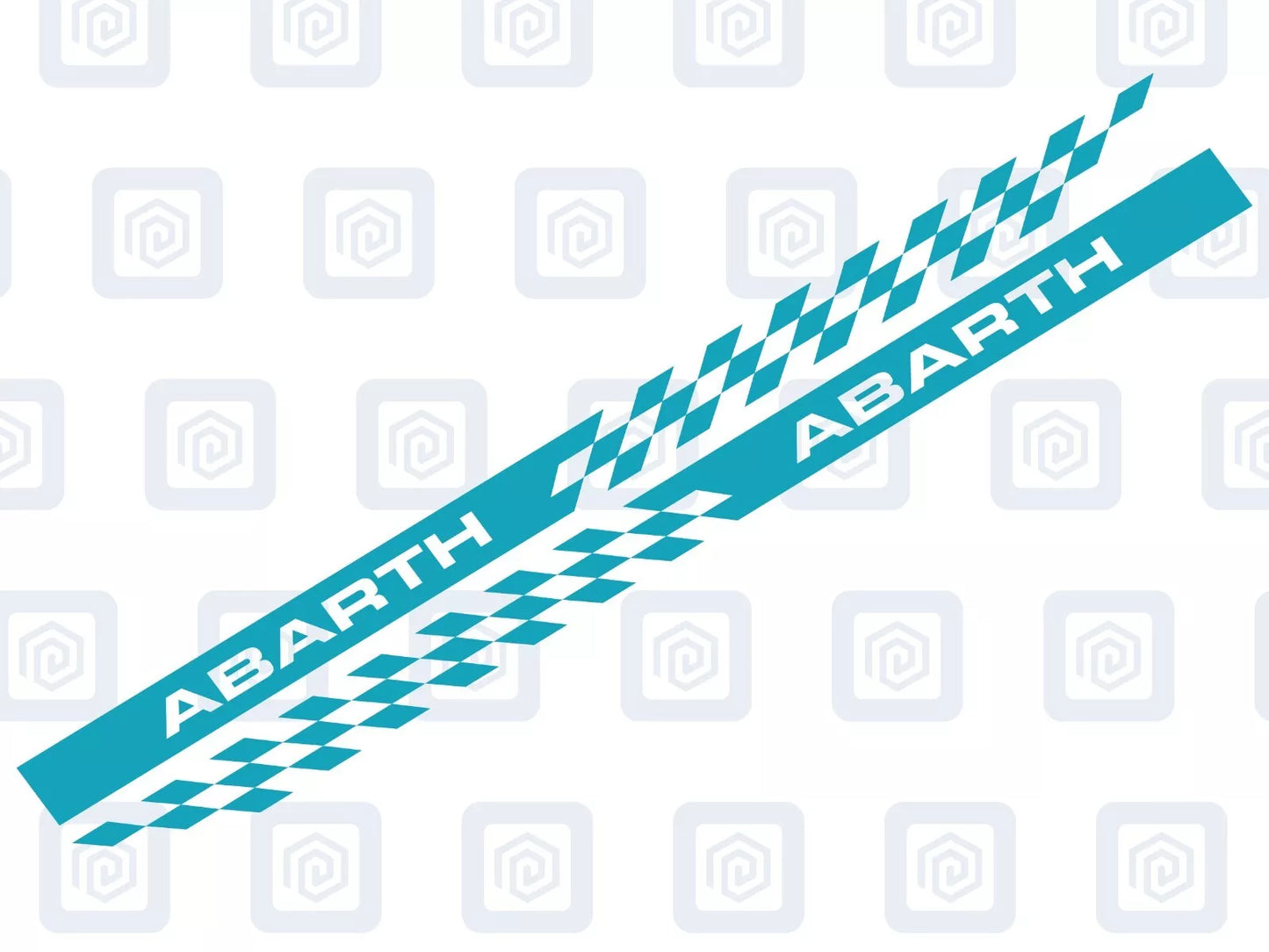 Fiat Abarth 500 595 695 Chequer Side Stripe Decal Sticker Pair (Set of 2)