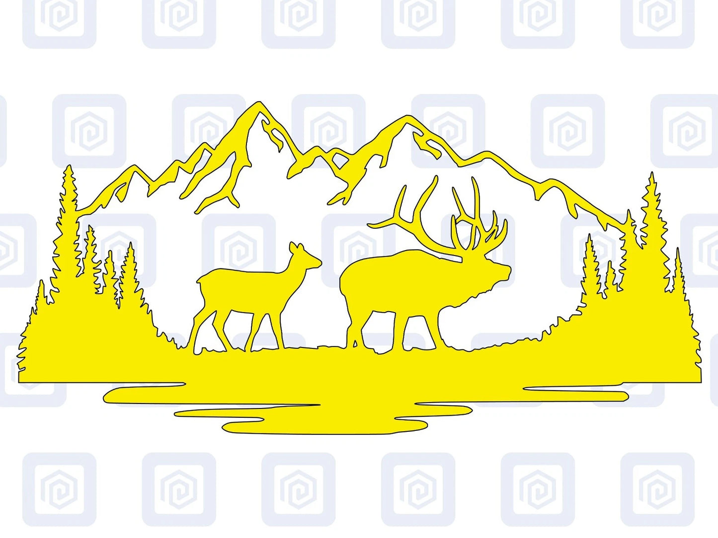 LARGE Stag Deer Doe Forrest Vinyl Decals For Camper Van Caravan Sticker Graphic