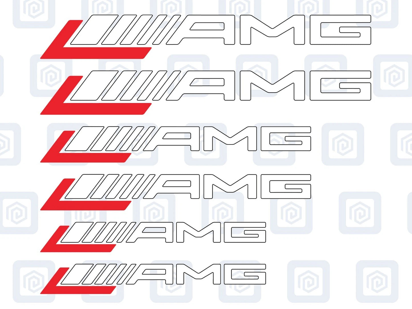 AMG Brake Caliper Decals sticker logos (set of 6)