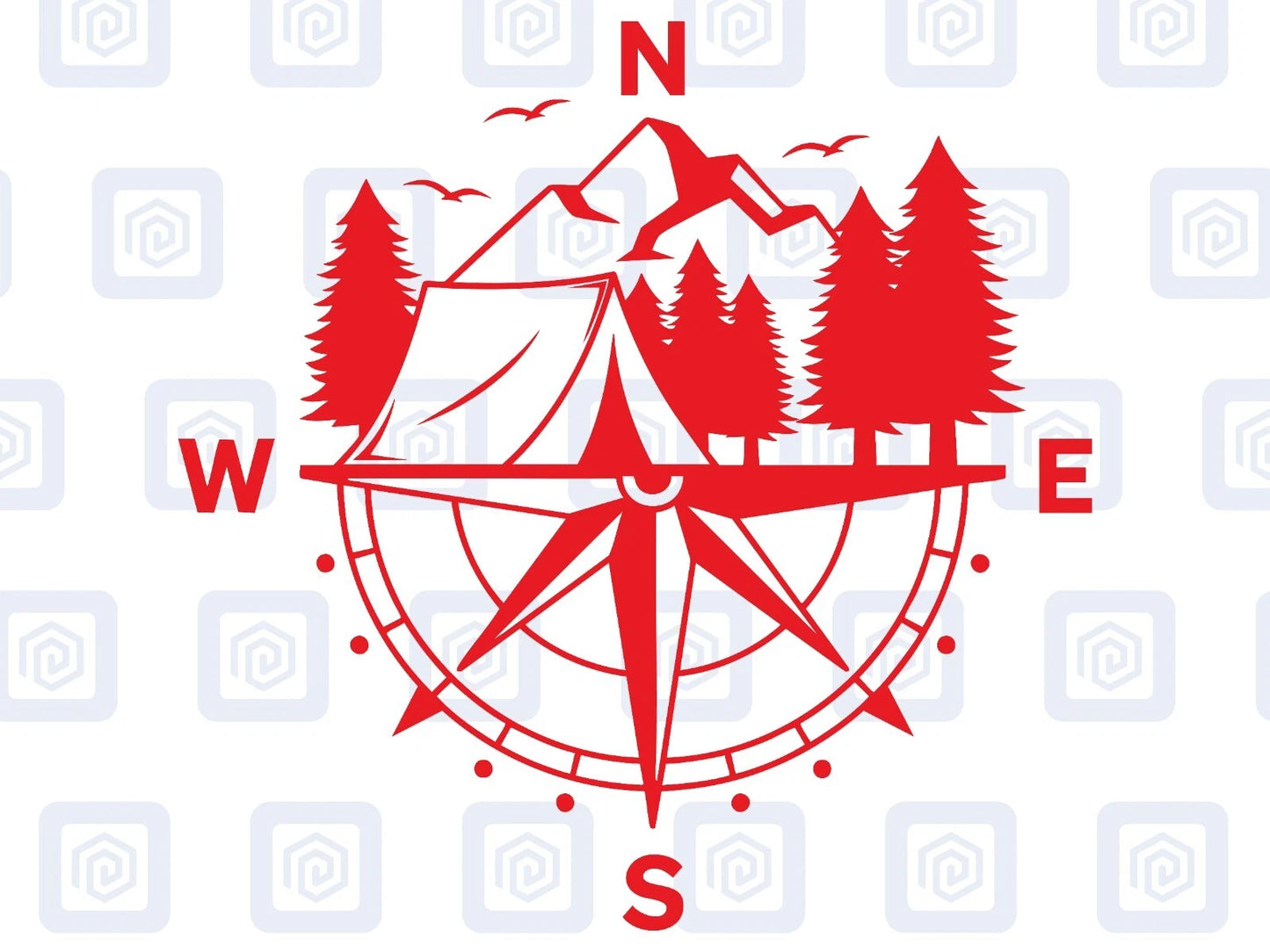LARGE 2x Compass Camping Vinyl Decals For Camper Van Caravan Sticker Graphic