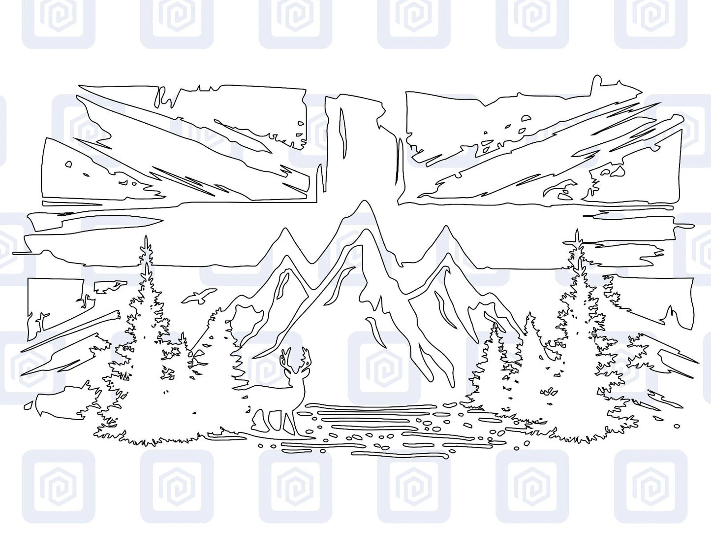 Union Jack Mountain Deer Vinyl Decals For Camper Van Caravan Sticker Graphic