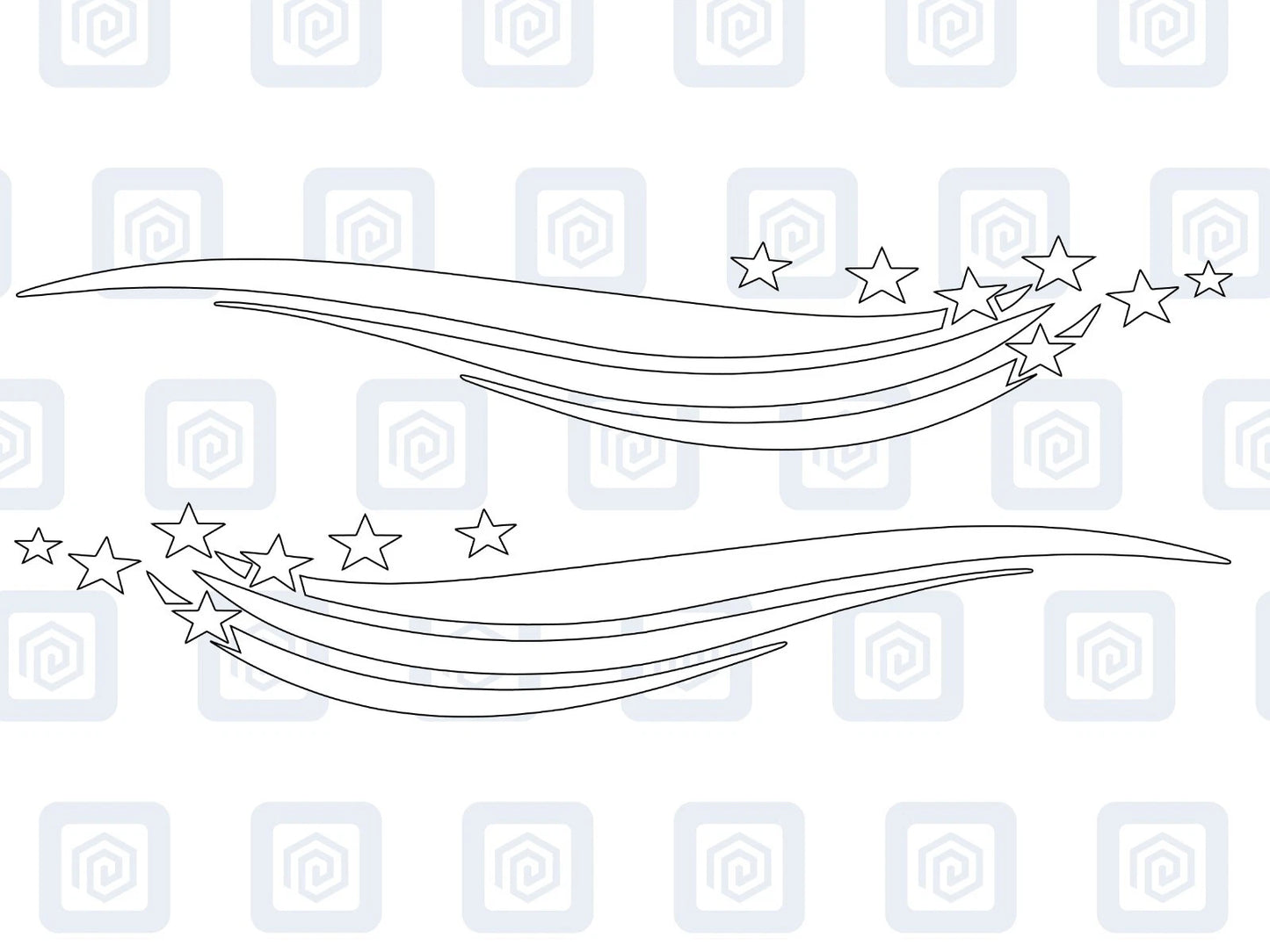 Star Band Stripe Vinyl Decals For Campervan Motorhome Caravan Sticker Graphic