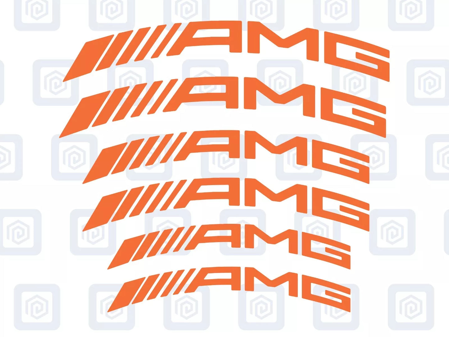 AMG Curved Brake Caliper Decal Style Stickers - 3 SIZES - x 6