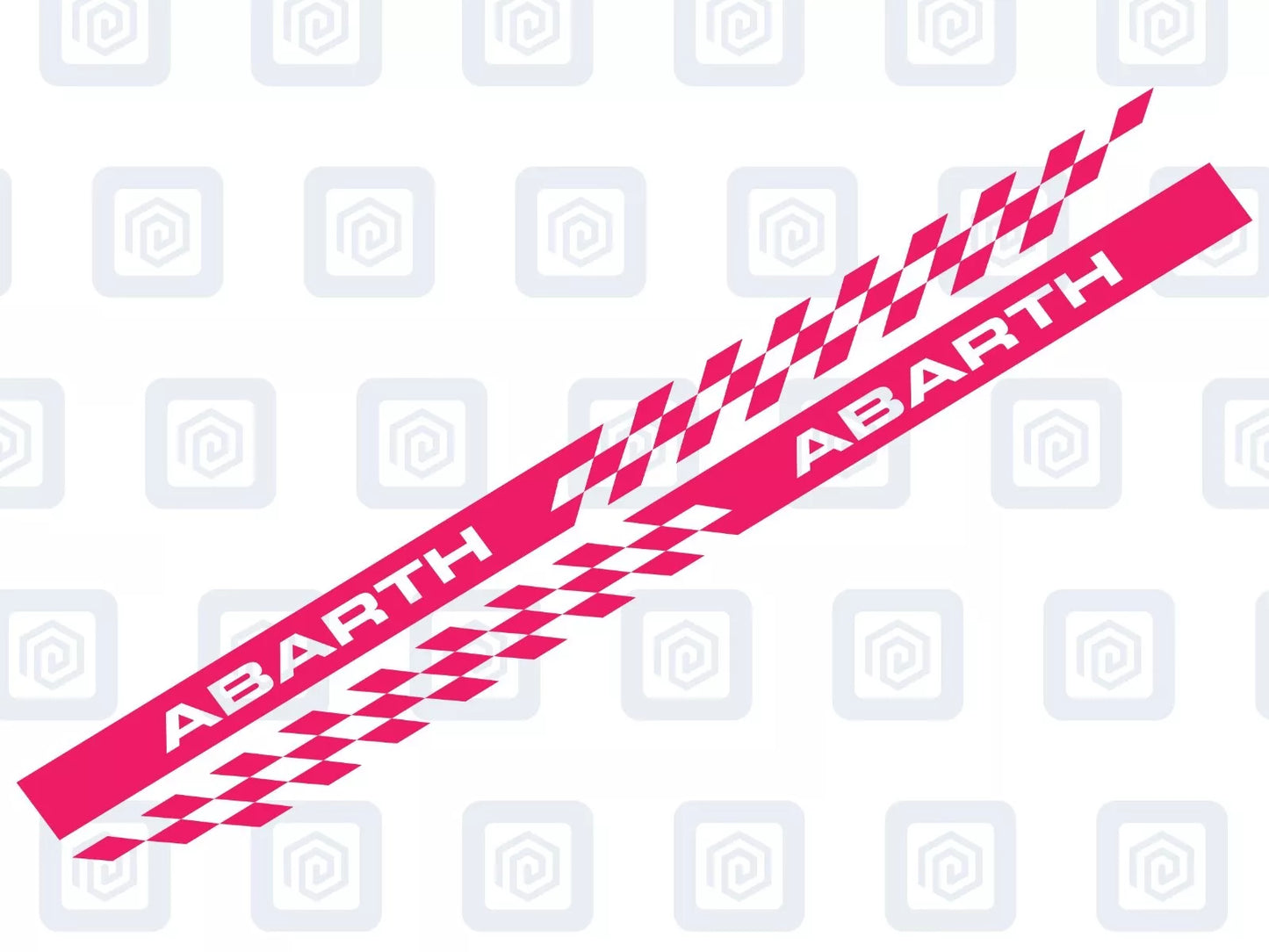 Fiat Abarth 500 595 695 Chequer Side Stripe Decal Sticker Pair (Set of 2)