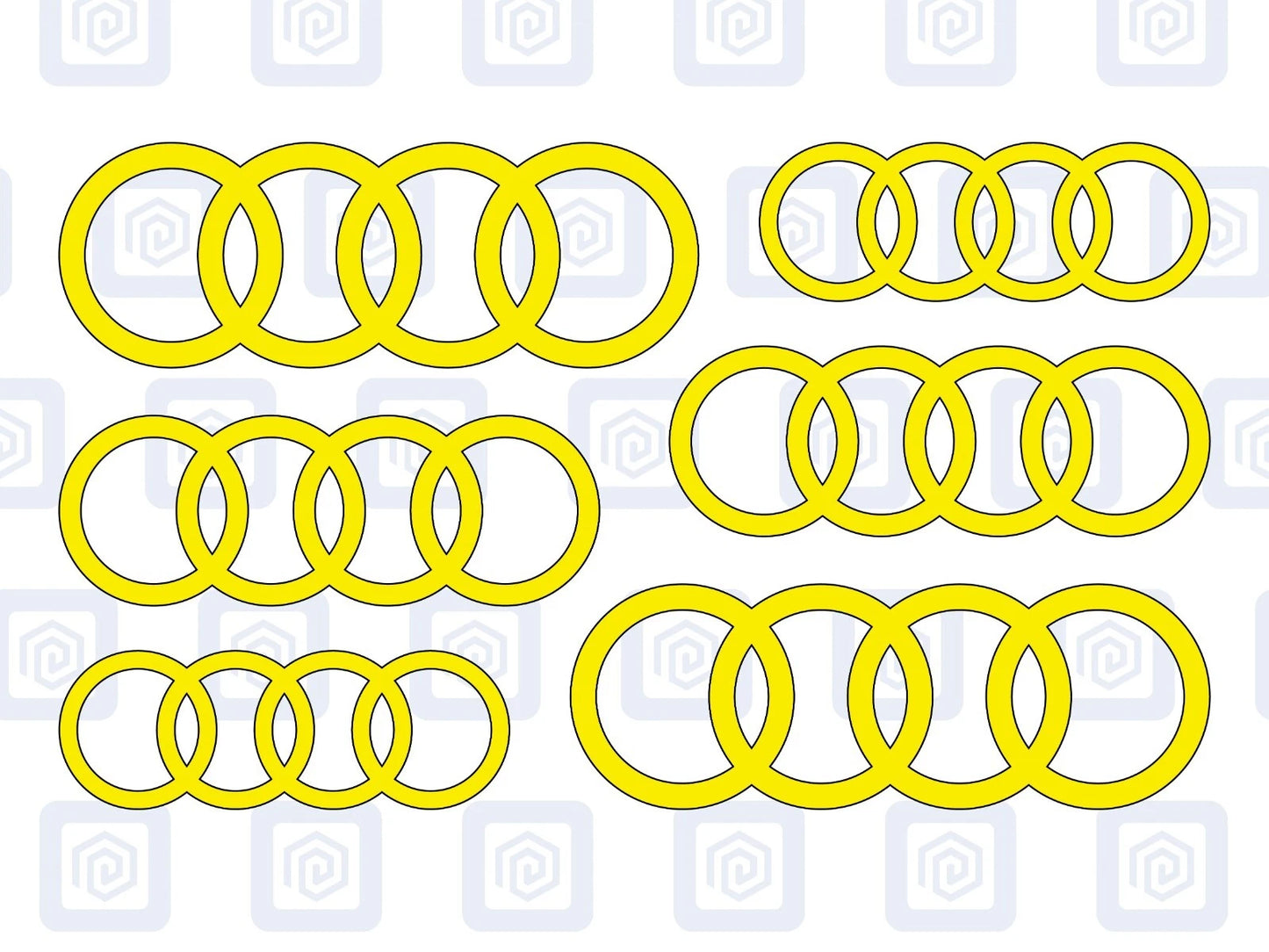 Rings Brake Caliper Decal Style Stickers Fits A3 A4 A5 A6 TT - 3 SIZES - x 6