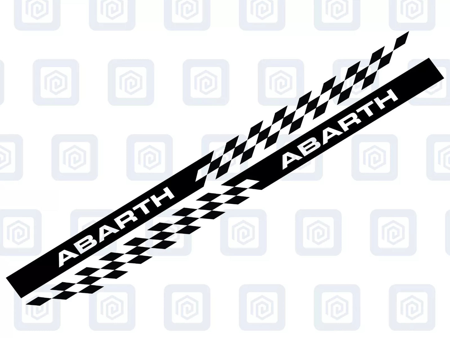 Fiat Abarth 500 595 695 Chequer Side Stripe Decal Sticker Pair (Set of 2)