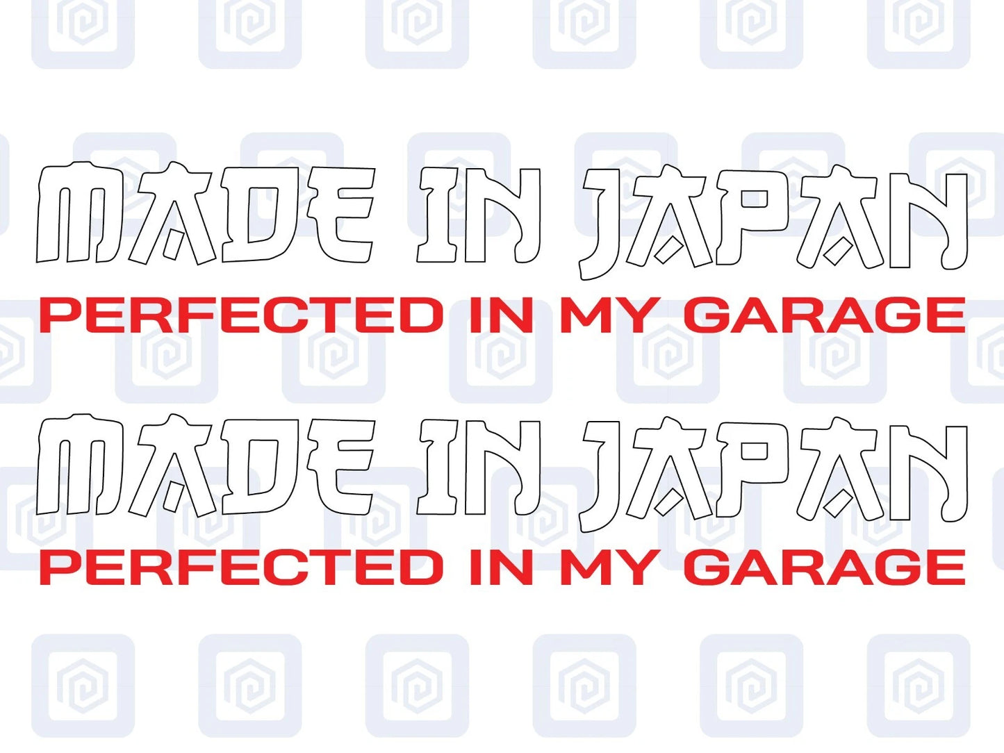 Made In Japan Garage JDM Sticker Decal 2 Colour Honda Mazda Toyota Nissan Suzuki
