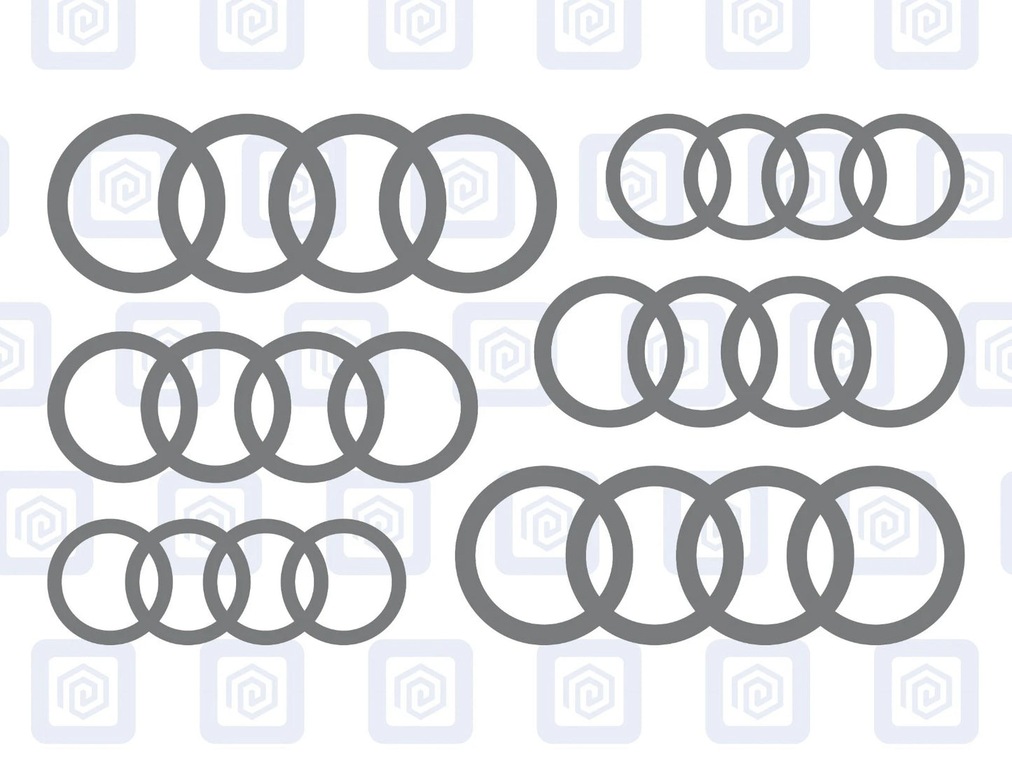 Rings Brake Caliper Decal Style Stickers Fits A3 A4 A5 A6 TT - 3 SIZES - x 6