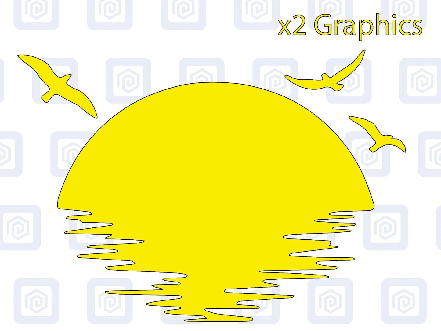 Sun Set Birds Vinyl Decal For Campervan Van Caravan Sticker Graphic Camping
