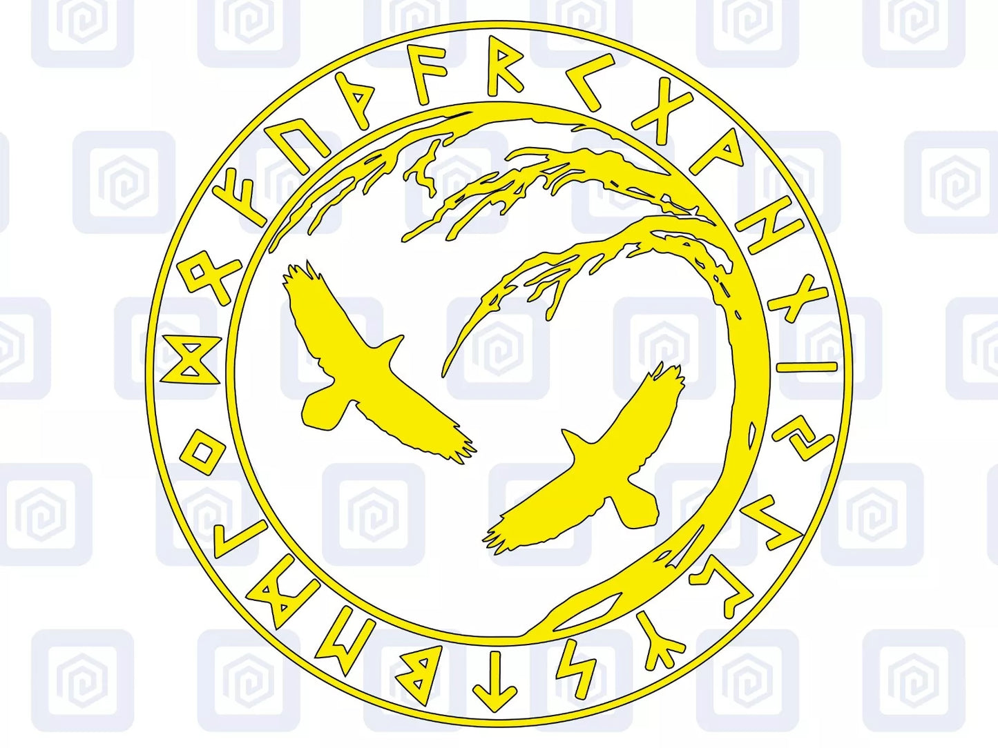 Rune Viking Raven Bird Vinyl Decals For Camper Van Caravan Sticker Graphic
