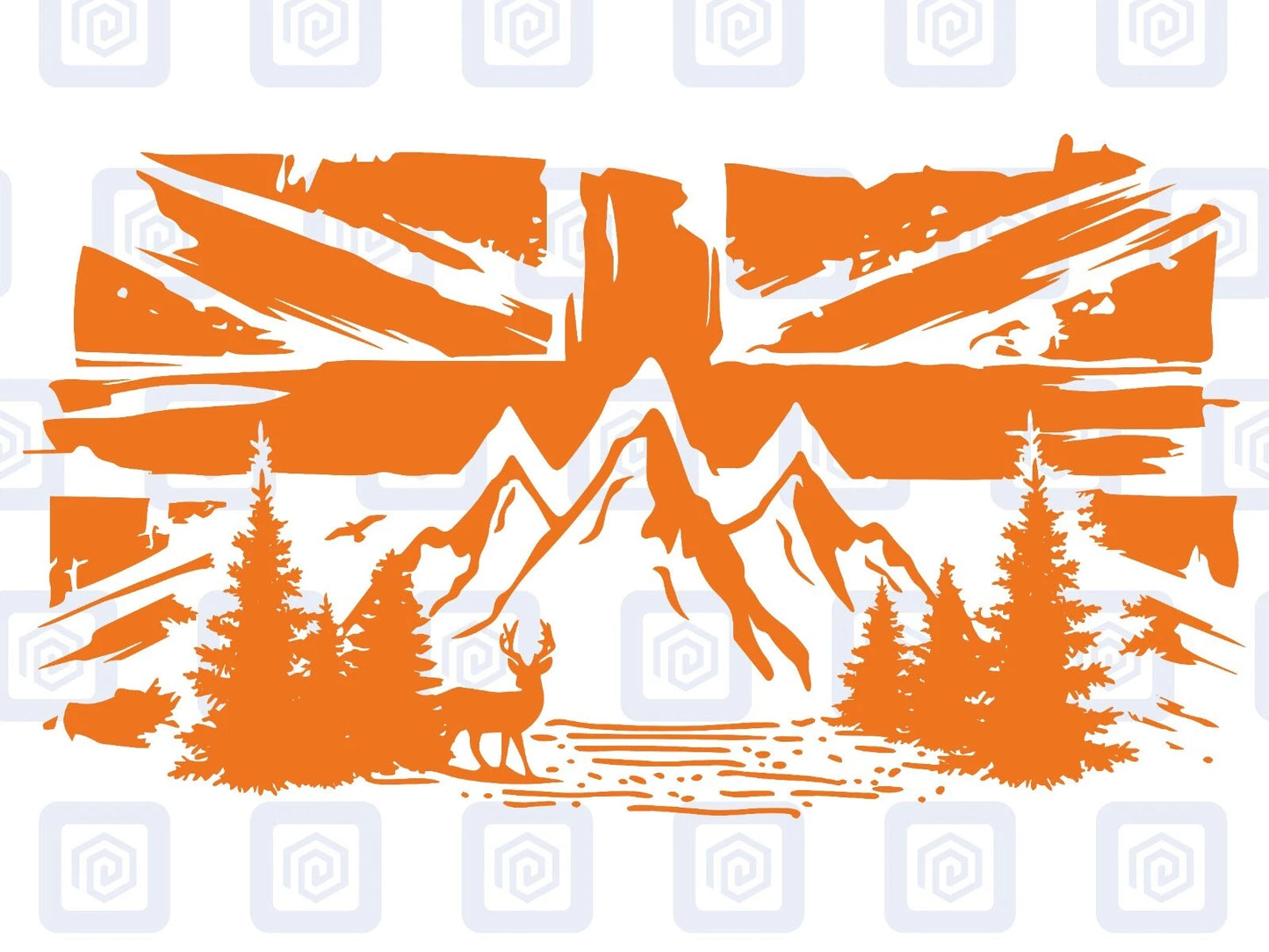 Union Jack Mountain Deer Vinyl Decals For Camper Van Caravan Sticker Graphic