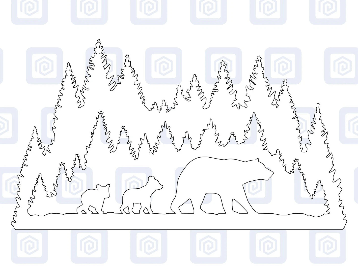 LARGE Bear WIth Cubs Decal For Campervan Van Caravan Sticker Graphic Forrest