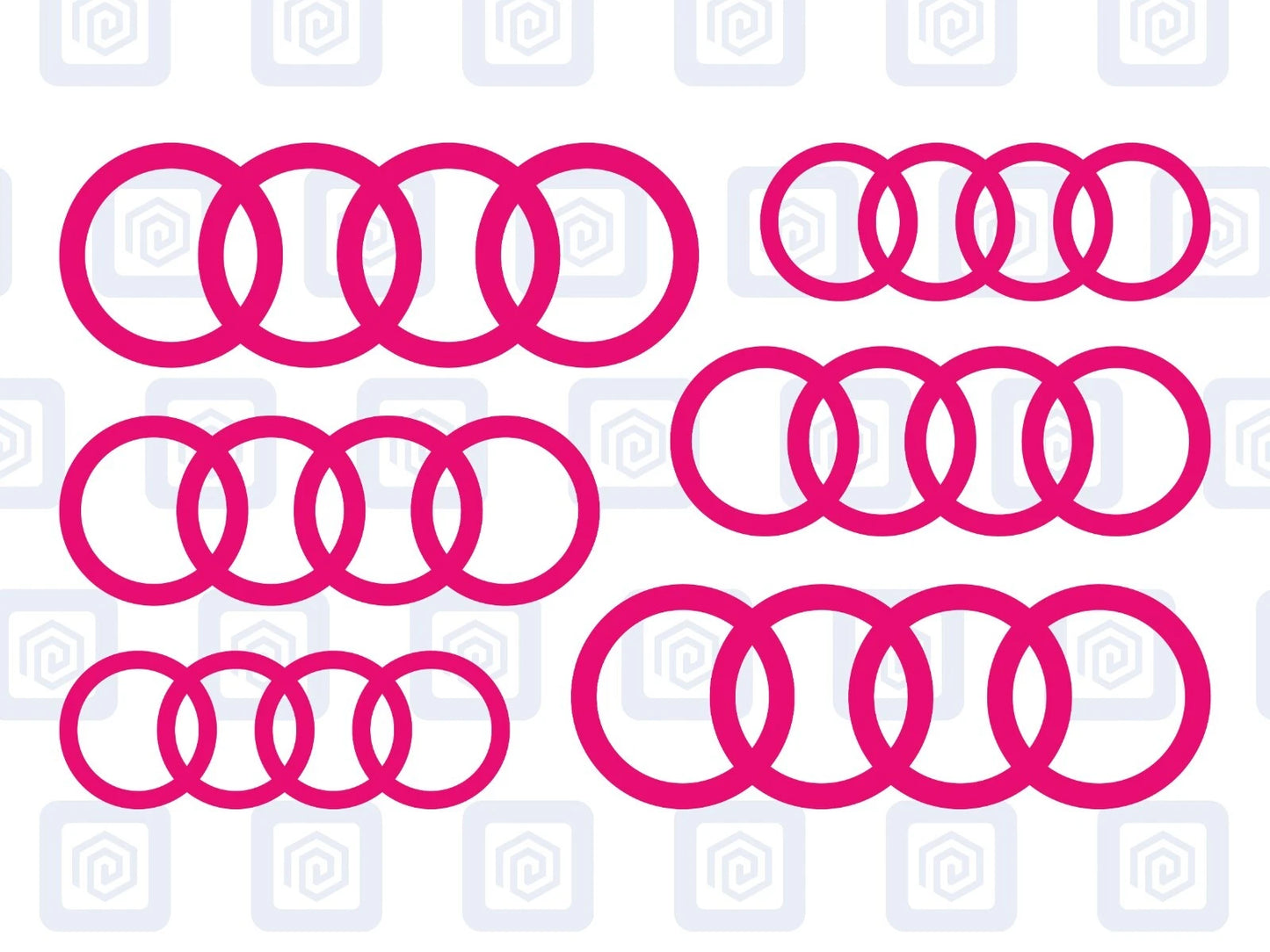 Rings Brake Caliper Decal Style Stickers Fits A3 A4 A5 A6 TT - 3 SIZES - x 6