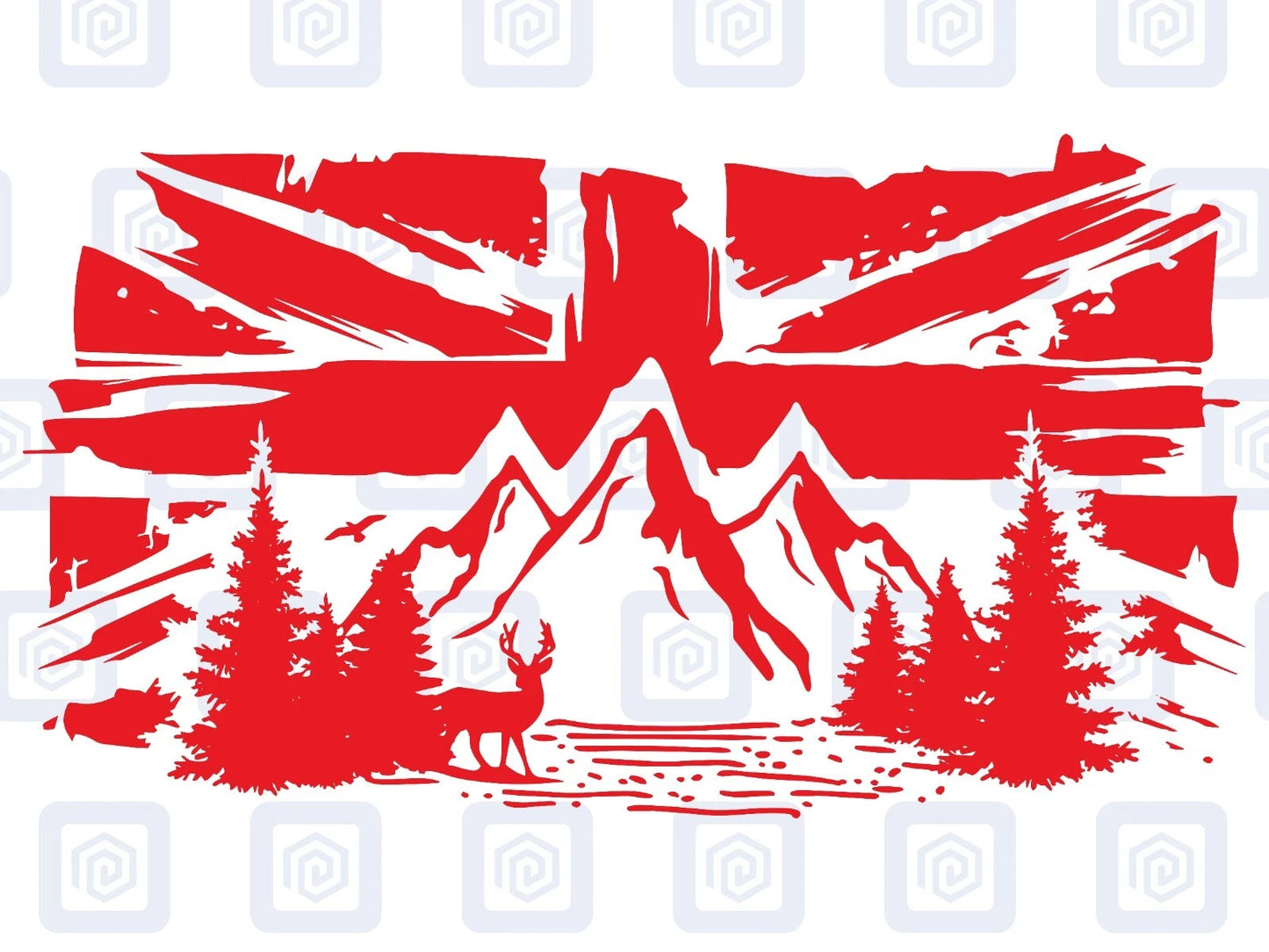 Union Jack Mountain Deer Vinyl Decals For Camper Van Caravan Sticker Graphic