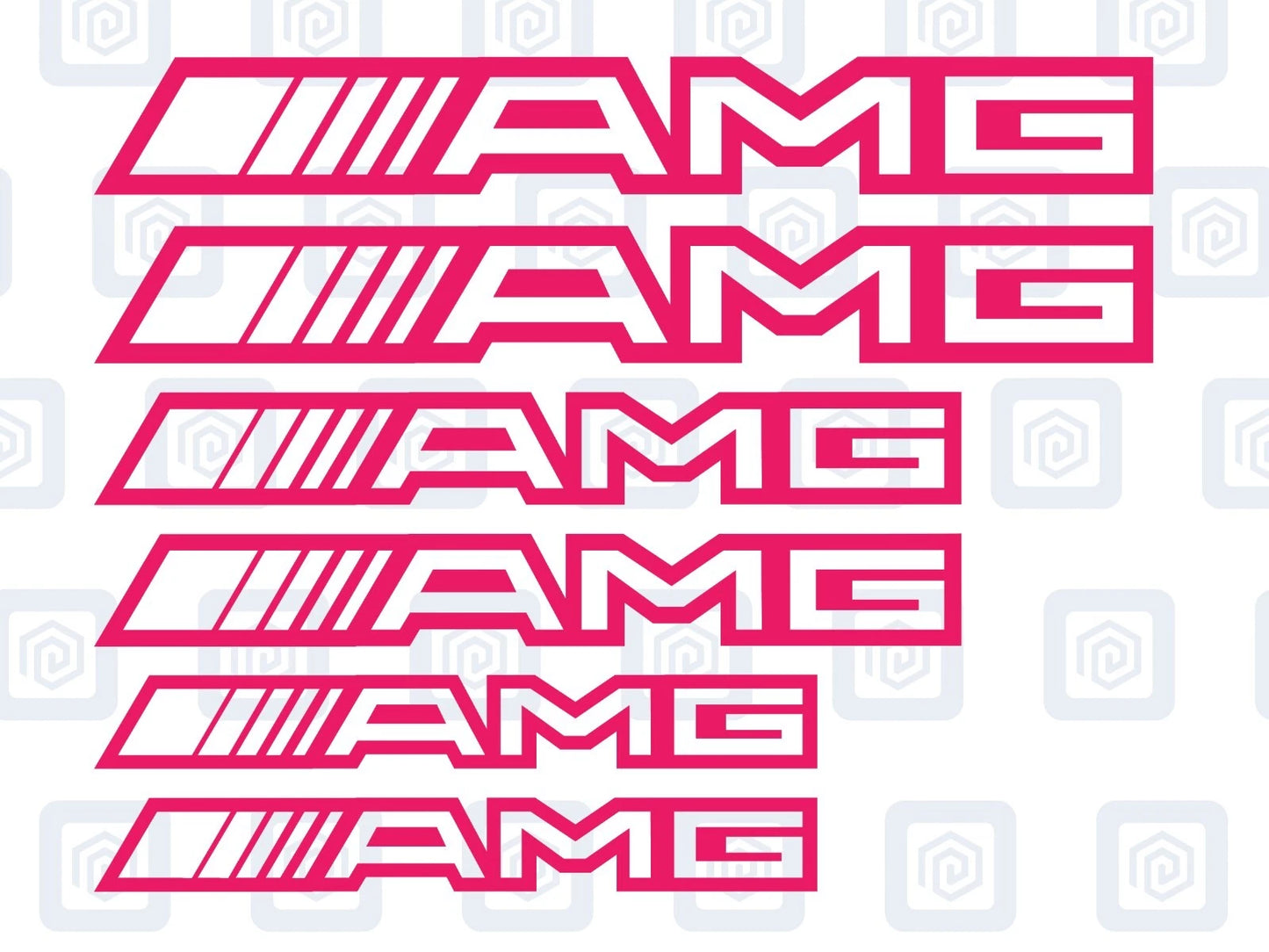 AMG Hollow Letter Brake Caliper Decal Style Stickers - 3 SIZES - x 6