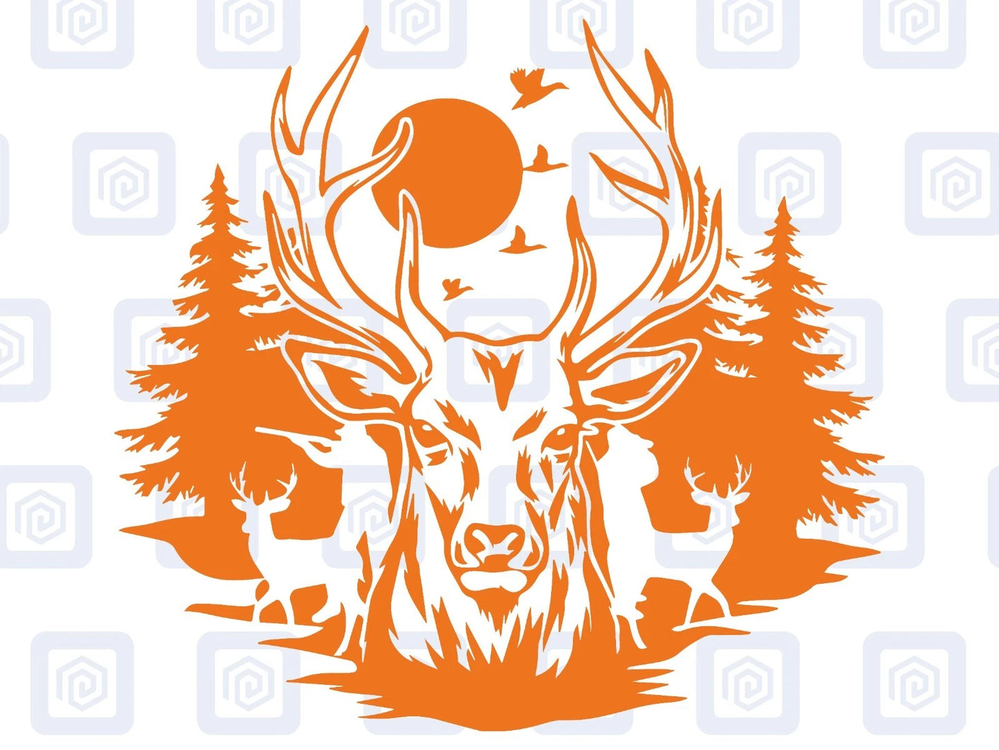Deer Forrest Vinyl Decal For Campervan Van Caravan Sticker Graphic Camping LARGE