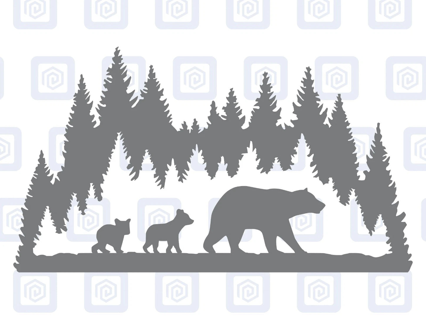 LARGE Bear WIth Cubs Decal For Campervan Van Caravan Sticker Graphic Forrest
