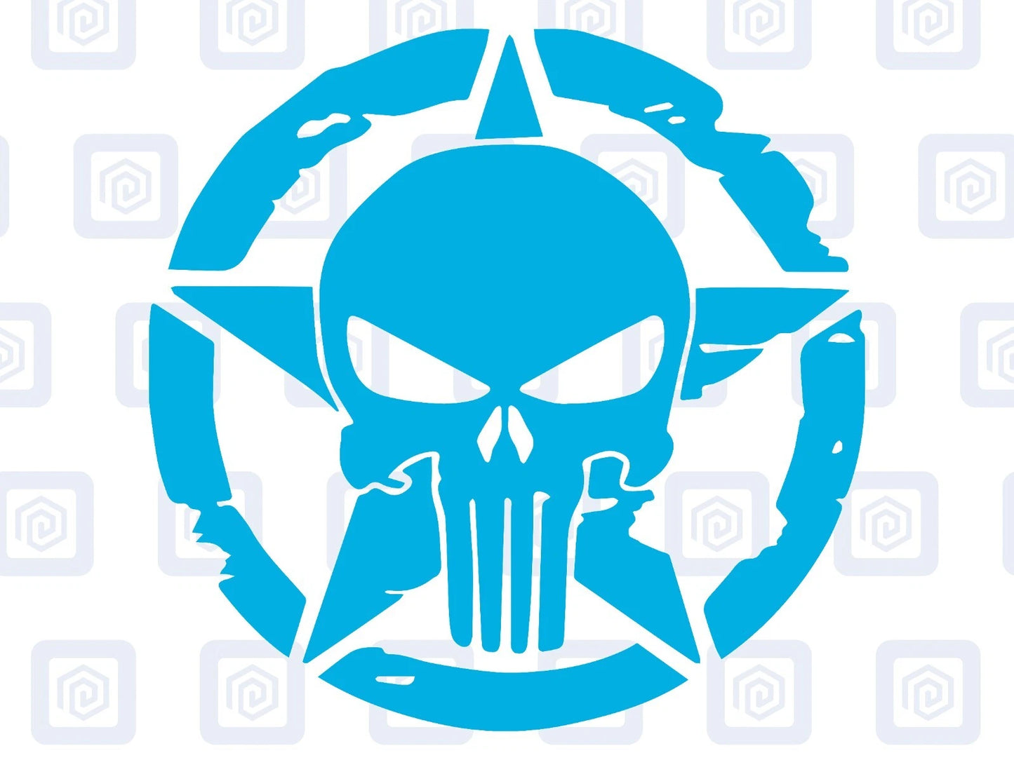 Skull Star Punisher Circle Decals For Camper Van Caravan Sticker Graphic