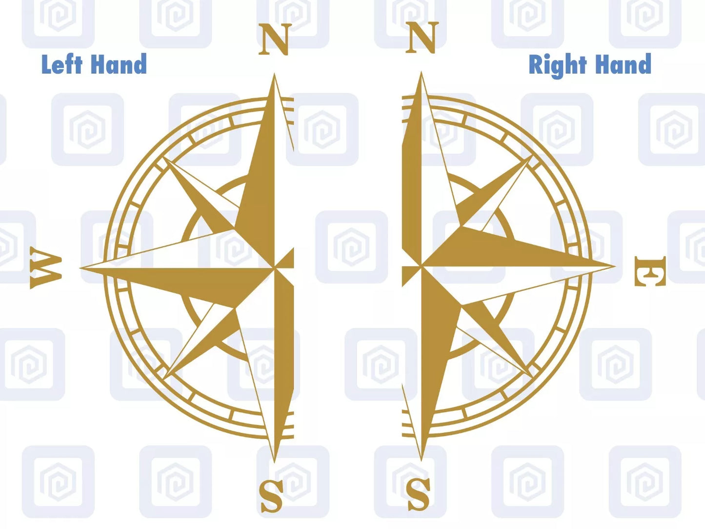2x Half Compass Round Vinyl Decals For Camper Motorhome Caravan Sticker Graphic