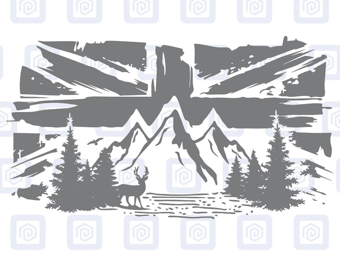 Union Jack Mountain Deer Vinyl Decals For Camper Van Caravan Sticker Graphic
