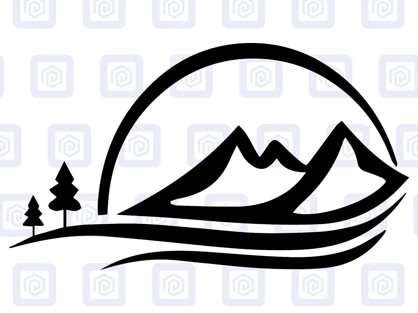 Sun Silhouette Mountain Wood Vinyl Decals For Camper Van Caravan Sticker Graphic