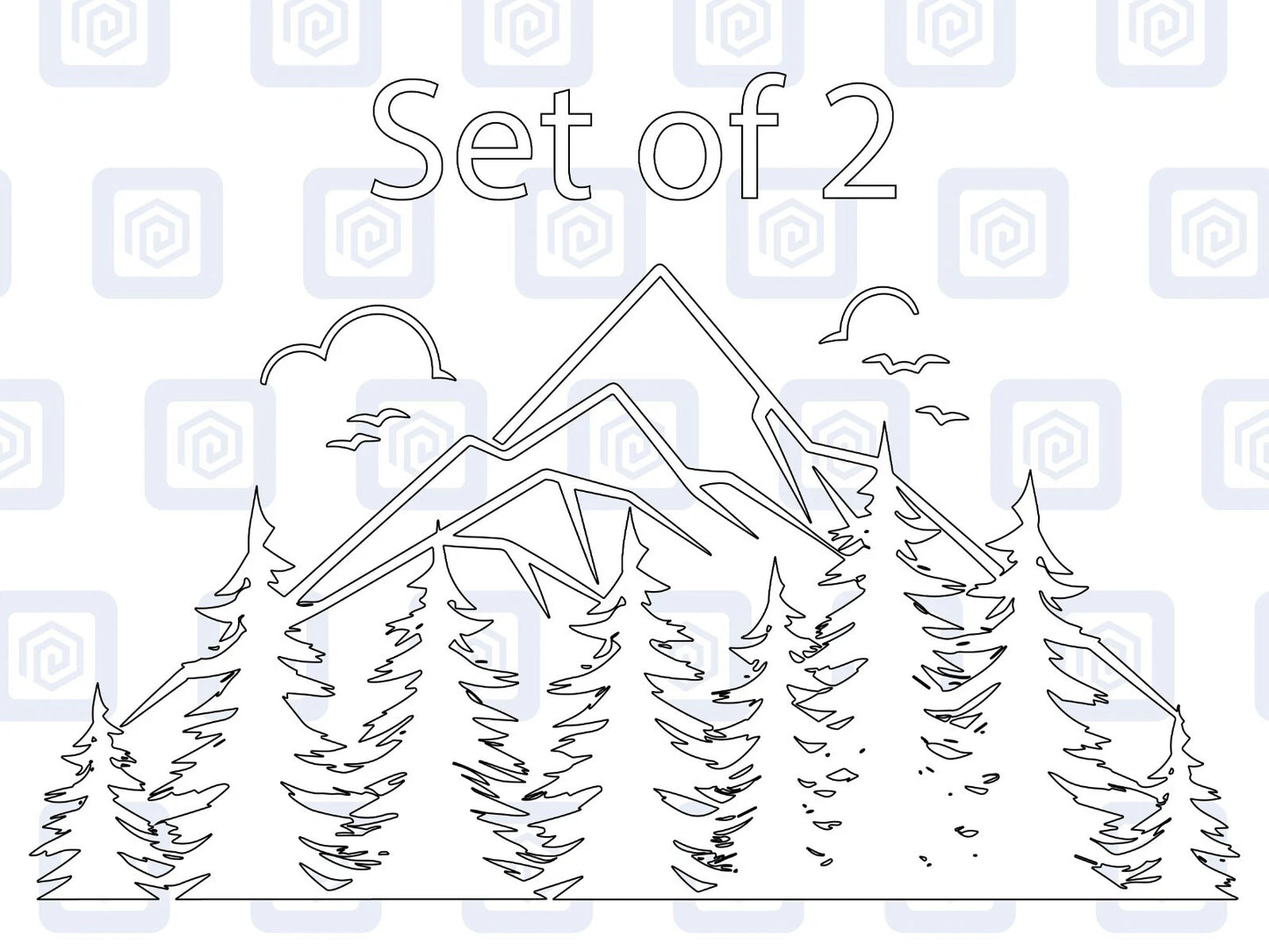 2x Scenic Mountain Vinyl Decals For Camper Van Caravan Sticker Graphic