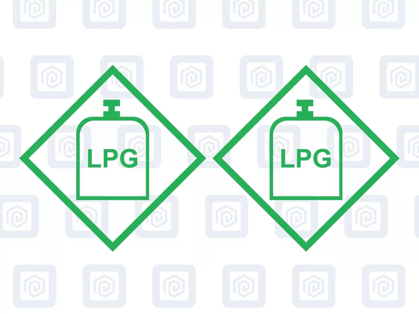 LPG Gas Warning Sign Custom Colour sticker logos (set of 2)
