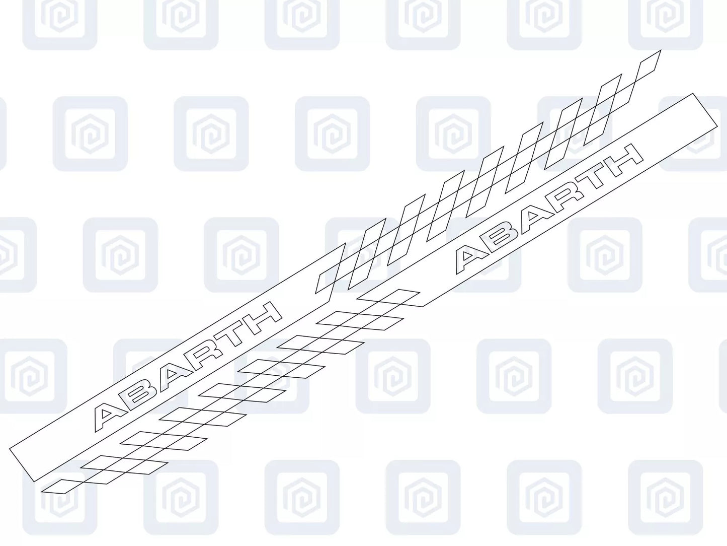Fiat Abarth 500 595 695 Chequer Side Stripe Decal Sticker Pair (Set of 2)