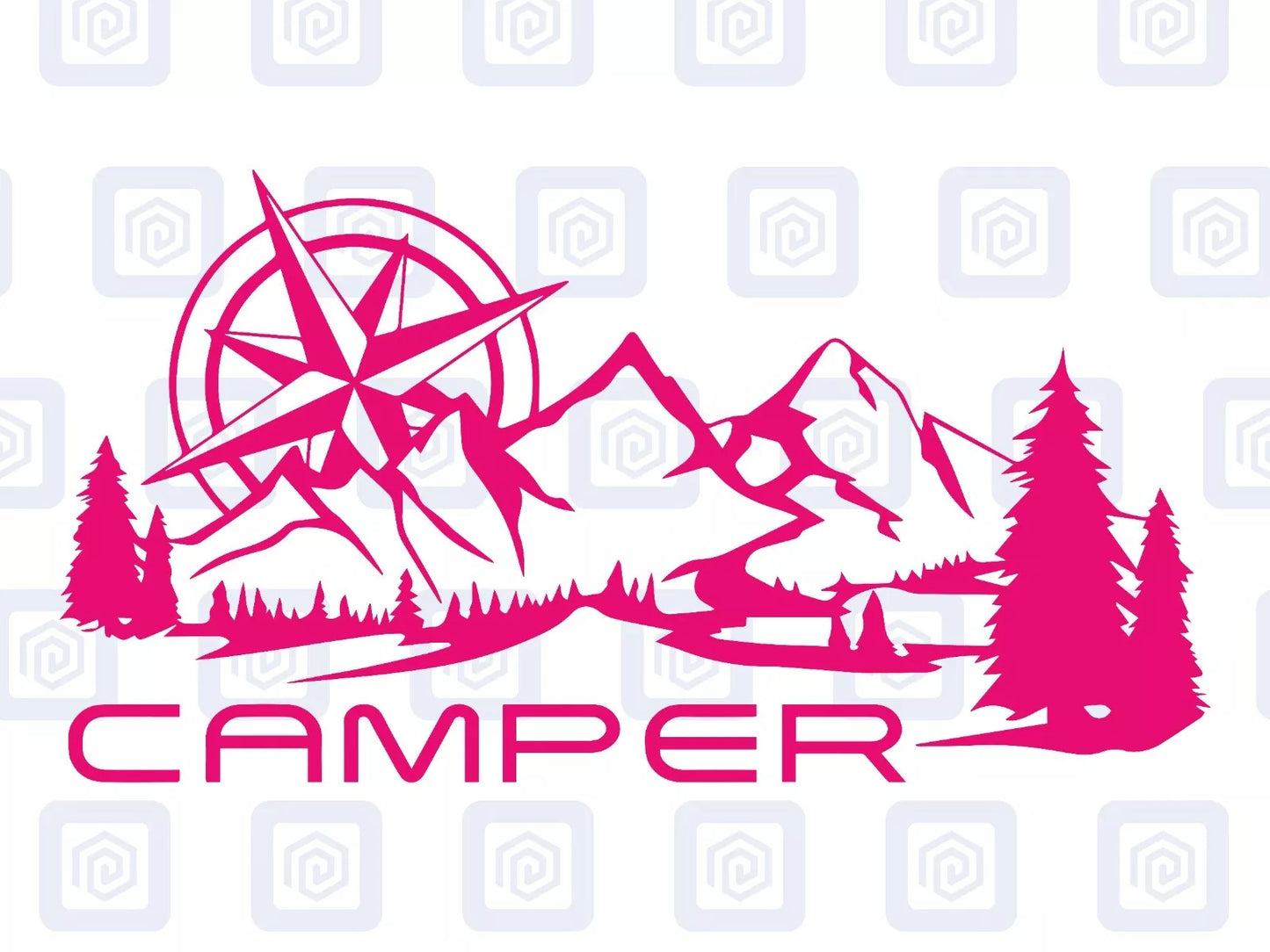 Camper Mountain Wood Vinyl Decals For Camper Van Caravan Sticker Graphic
