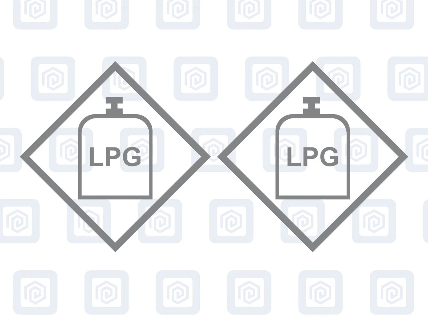 LPG Gas Warning Sign Custom Colour sticker logos (set of 2)