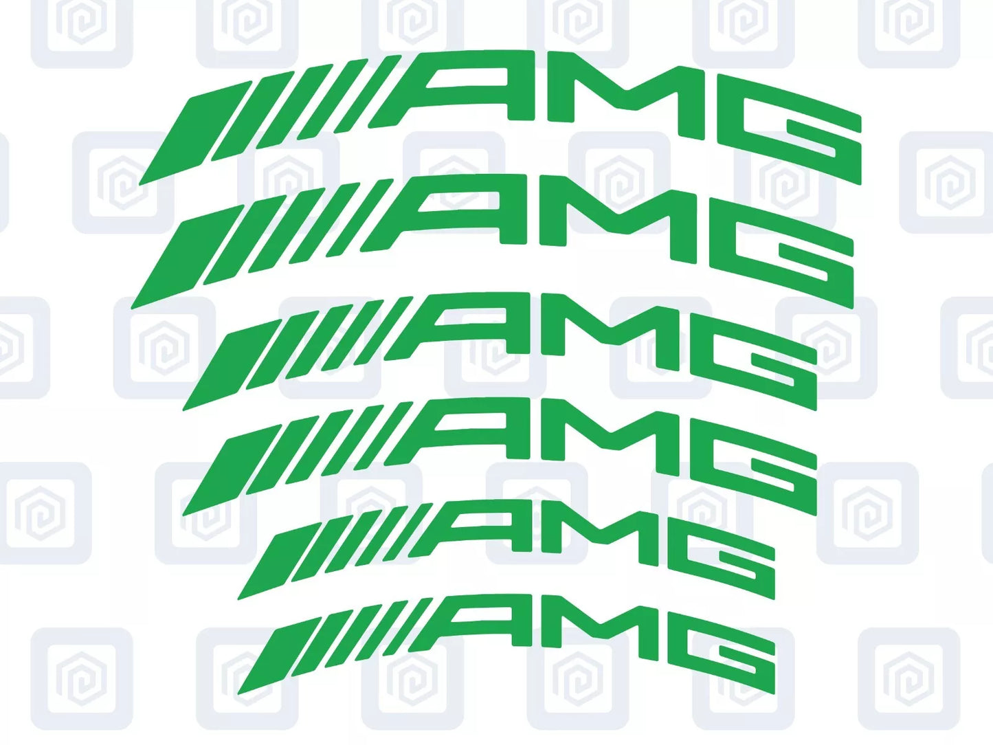 AMG Curved Brake Caliper Decal Style Stickers - 3 SIZES - x 6