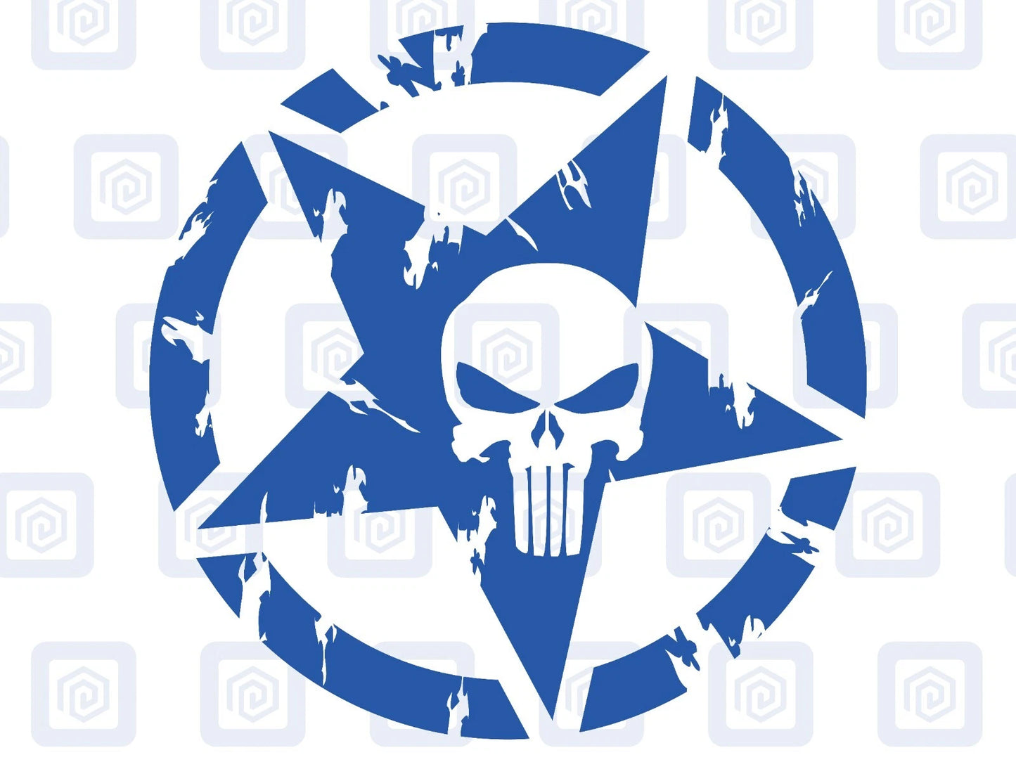 Skull Star Punisher Circle Decals For Camper Van Caravan Sticker Graphic