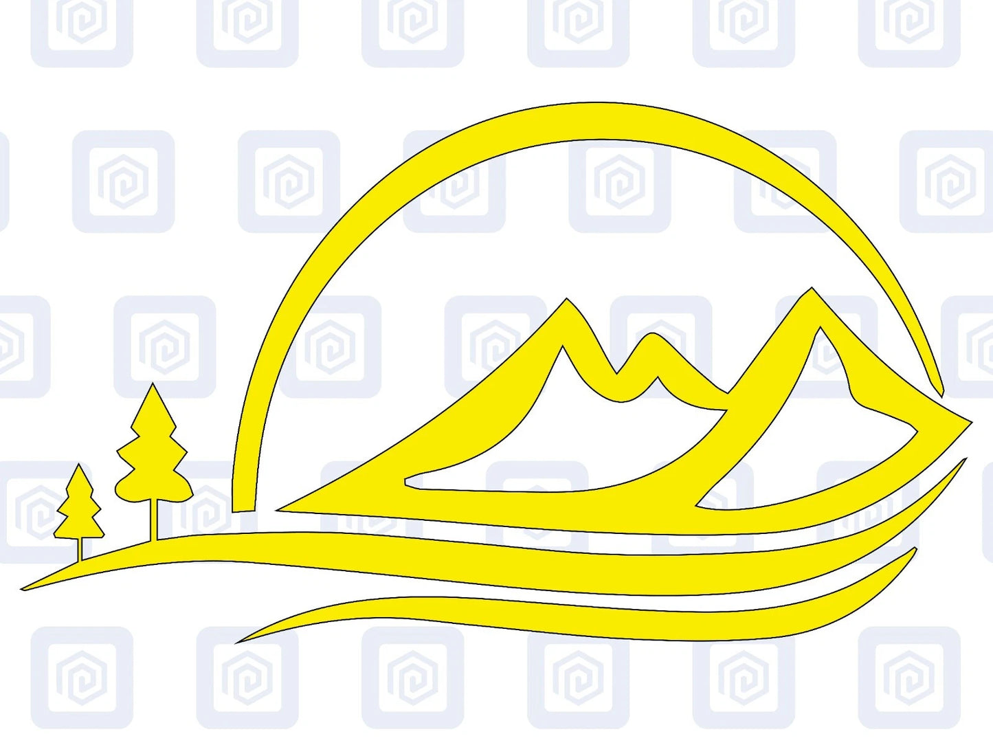 Sun Silhouette Mountain Wood Vinyl Decals For Camper Van Caravan Sticker Graphic