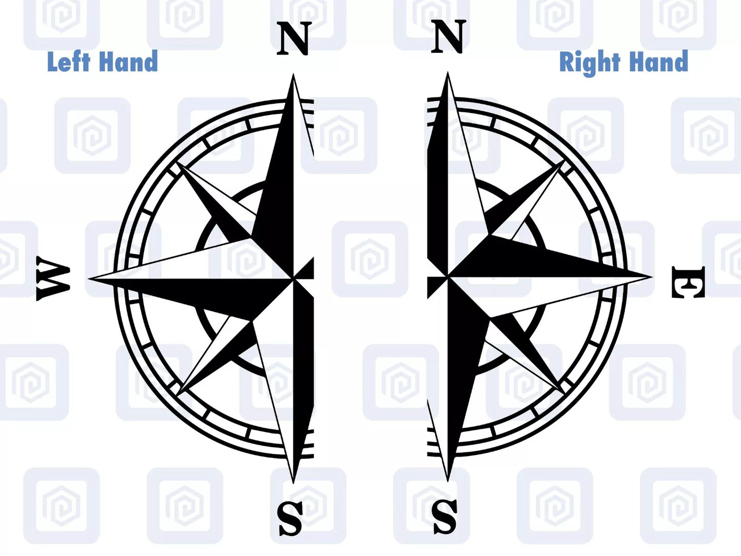 2x Half Compass Round Vinyl Decals For Camper Motorhome Caravan Sticker Graphic