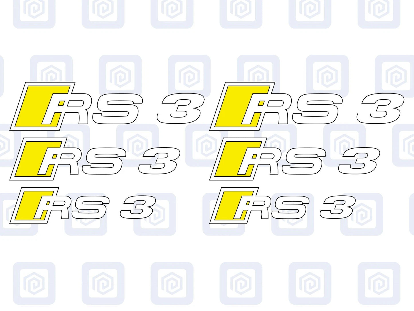 Audi RS3 Style Brake Caliper Decals A3 Hatch Sportback Sticker Logos (set of 6)