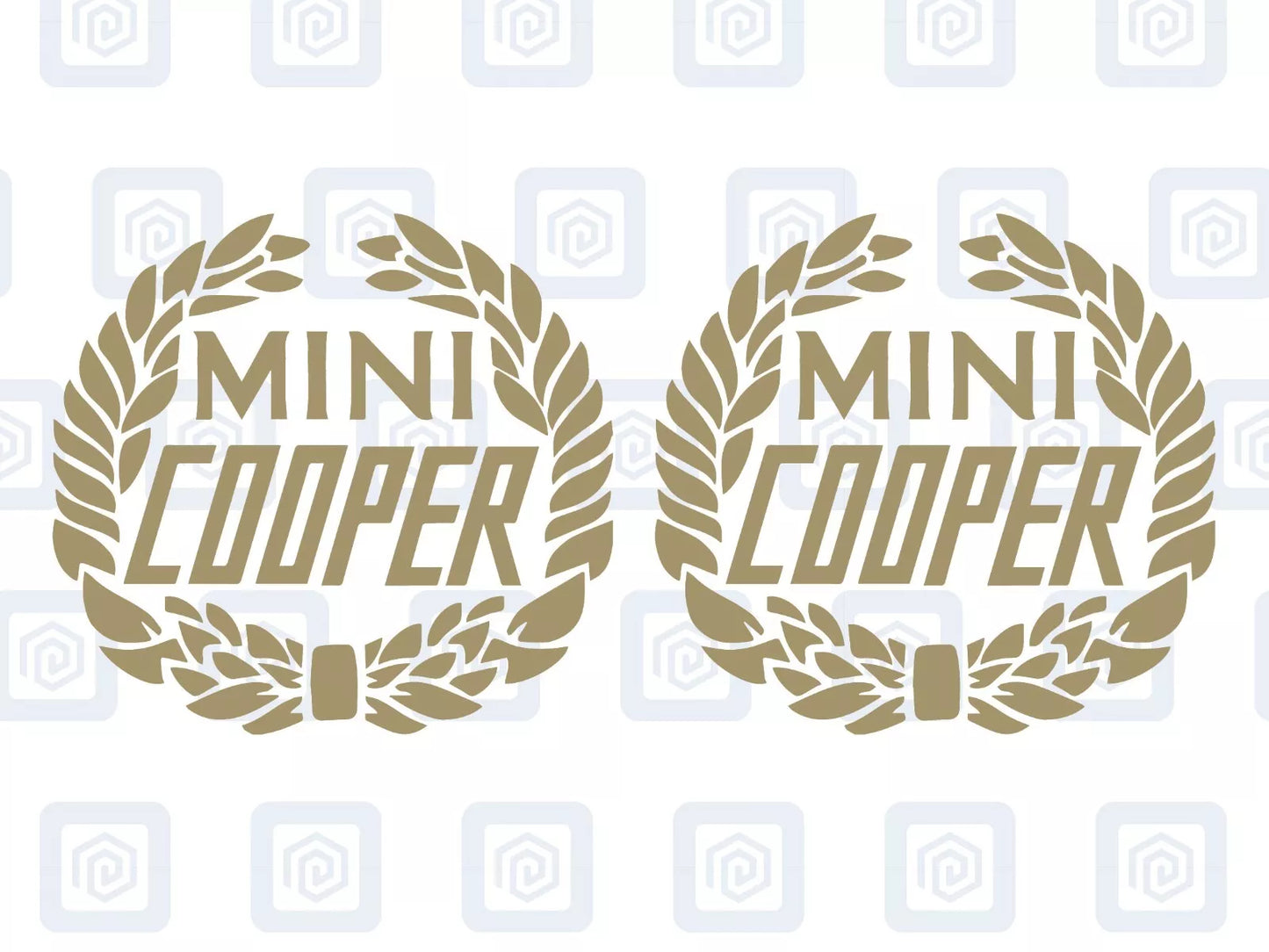 Classic Cooper Crest Fits MINI BMW ROVER AUSTIN Decal sticker logos (set of 2)