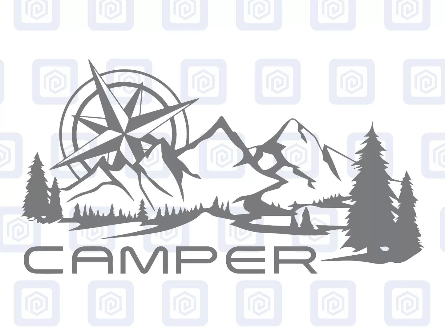 Camper Mountain Wood Vinyl Decals For Camper Van Caravan Sticker Graphic