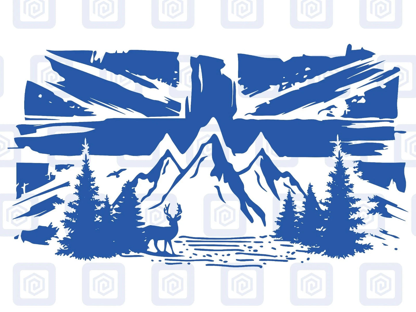 Union Jack Mountain Deer Vinyl Decals For Camper Van Caravan Sticker Graphic