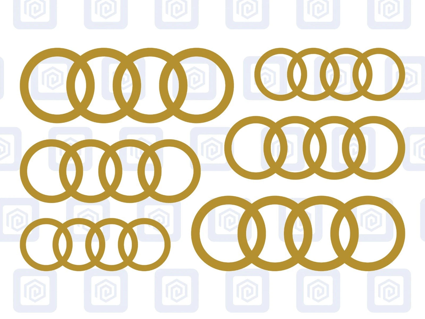 Rings Brake Caliper Decal Style Stickers Fits A3 A4 A5 A6 TT - 3 SIZES - x 6